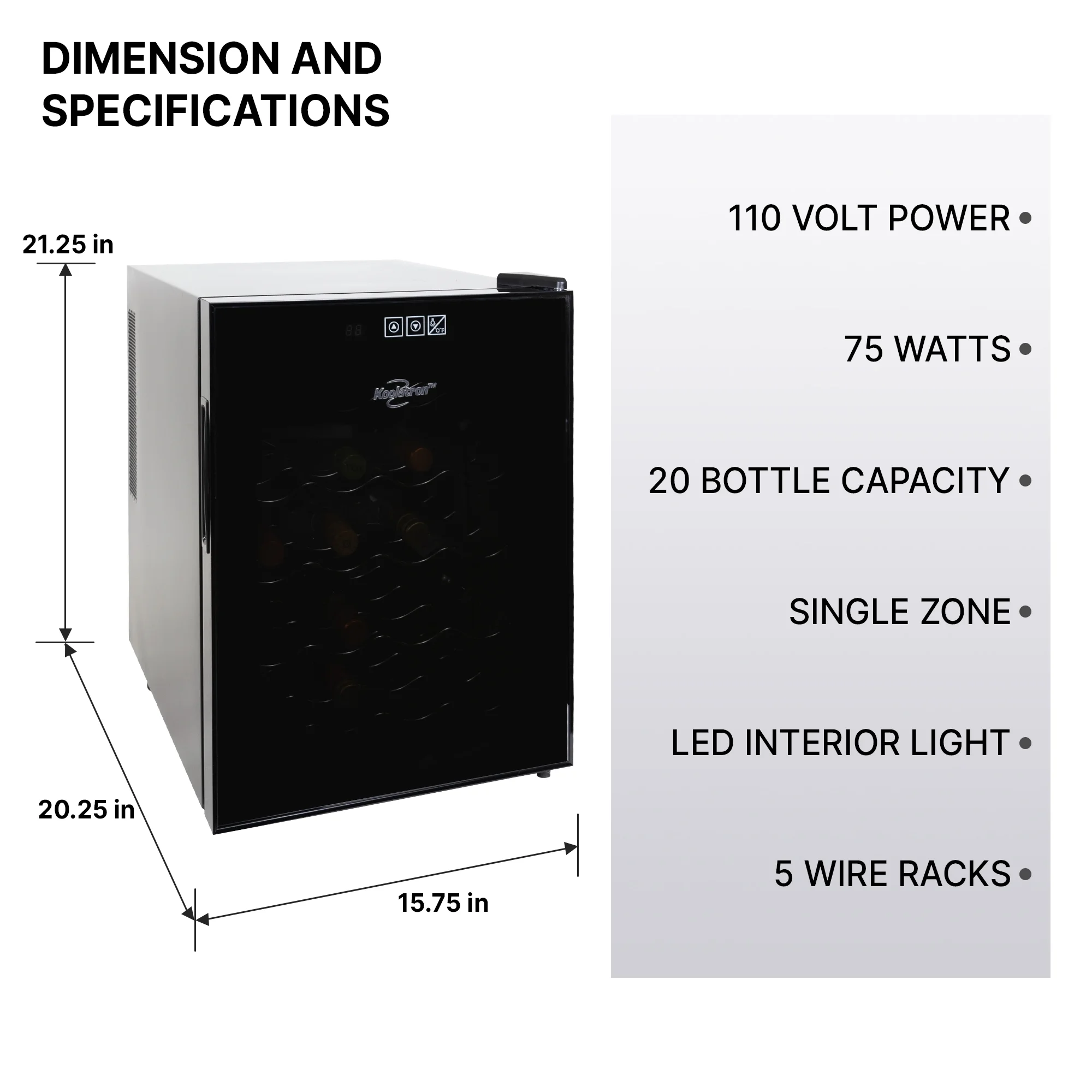 Koolatron 8 Bottle Wine Cooler Thermoelectric Freestanding Wine Fridge