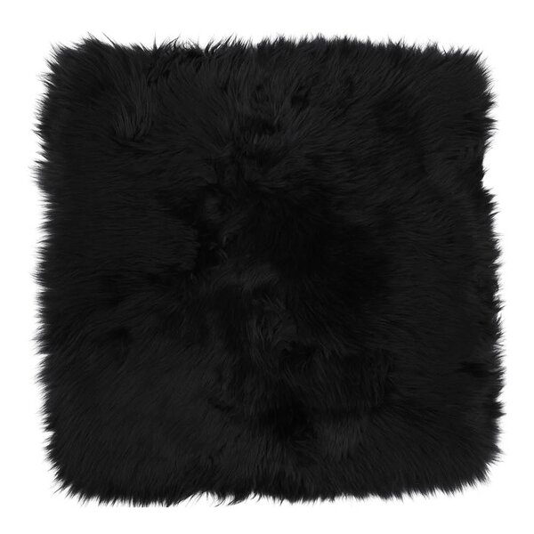 Sitteunderlag new zealand saueskinn lang ull 40x40 cm black