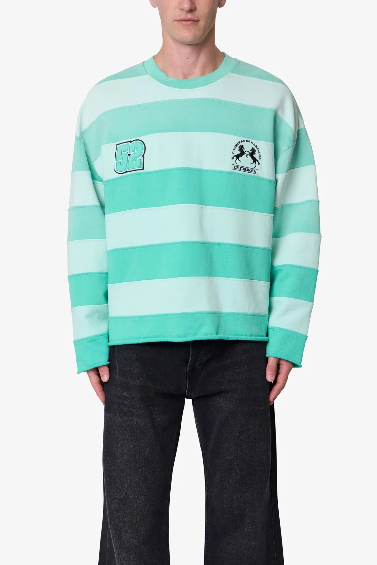 Striped Crewneck Sweater - Green