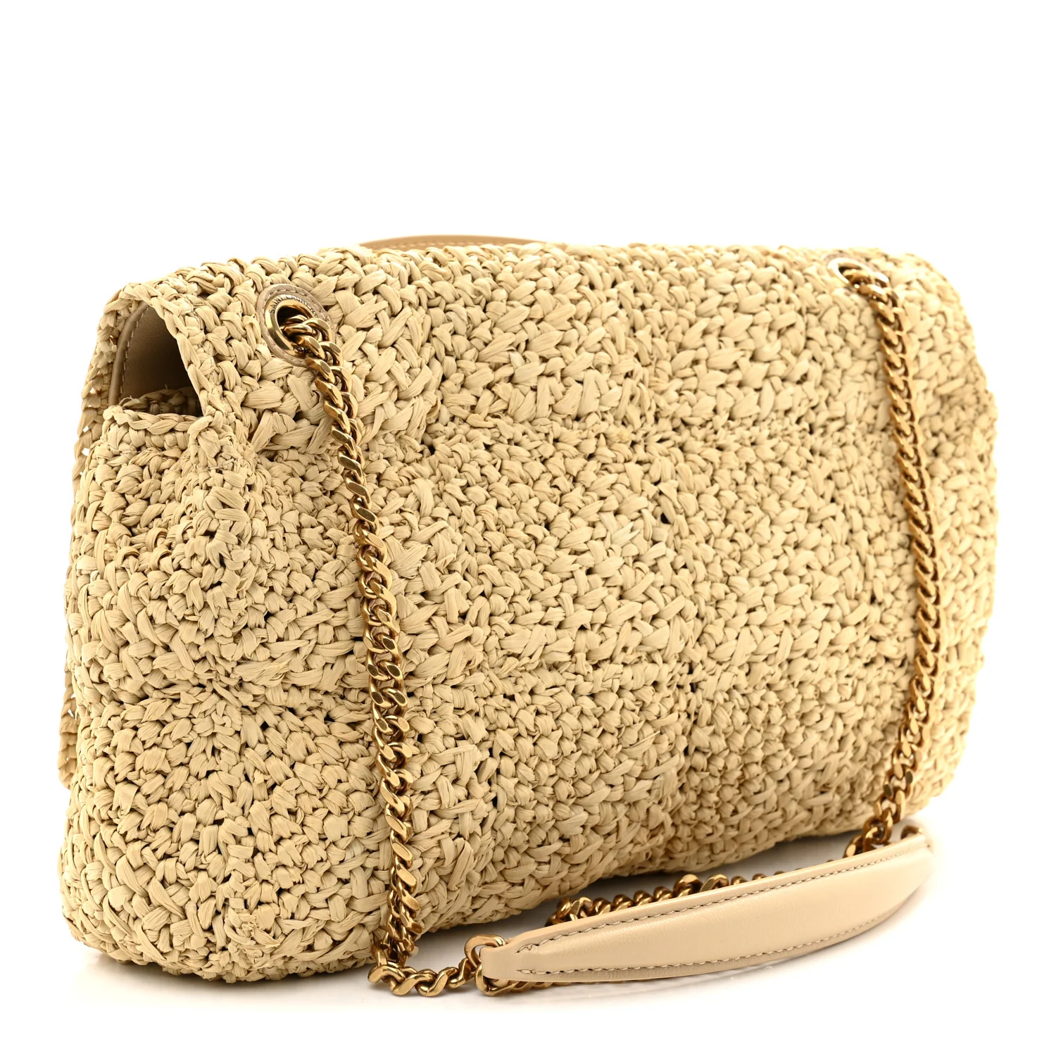 Raffia Monogram Medium Jamie Natural Avorio