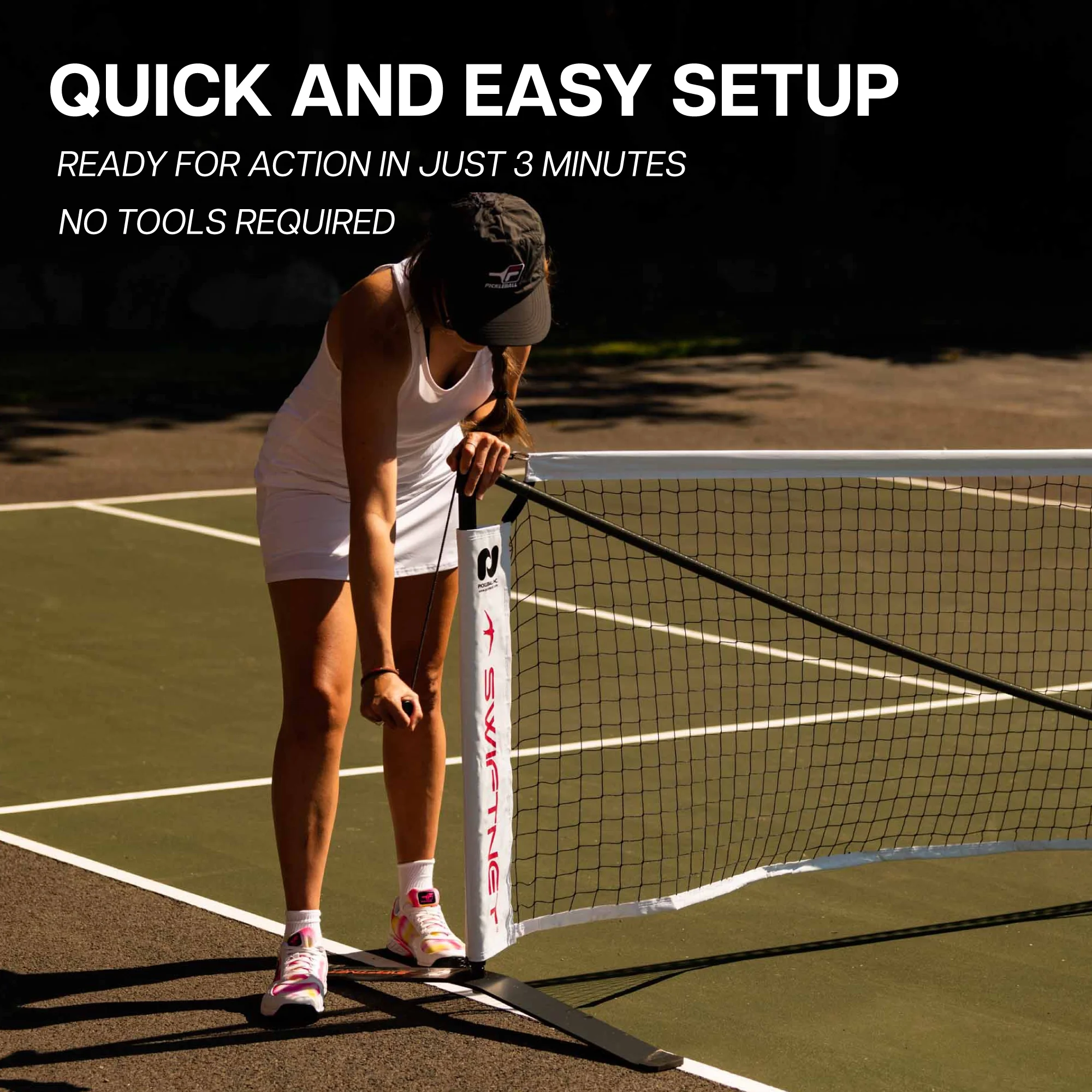 SwiftNet 2.1 Portable Pickleball Net System| High Tension Lightweight Carbon Fiber + Alloy Frame Material - Image 5