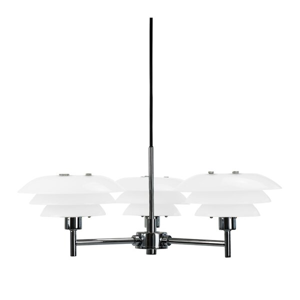 DL20 lysekrone 17 cm opal/krom