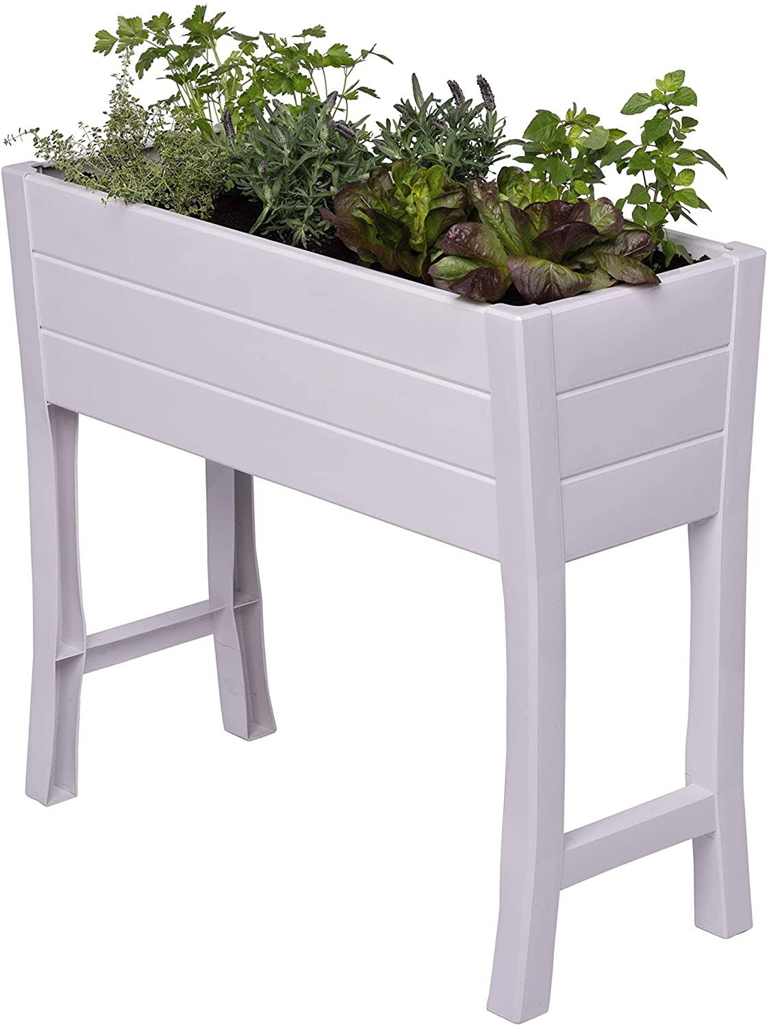 Nuvue Products 32 in. PVC Elevated Garden Box, White