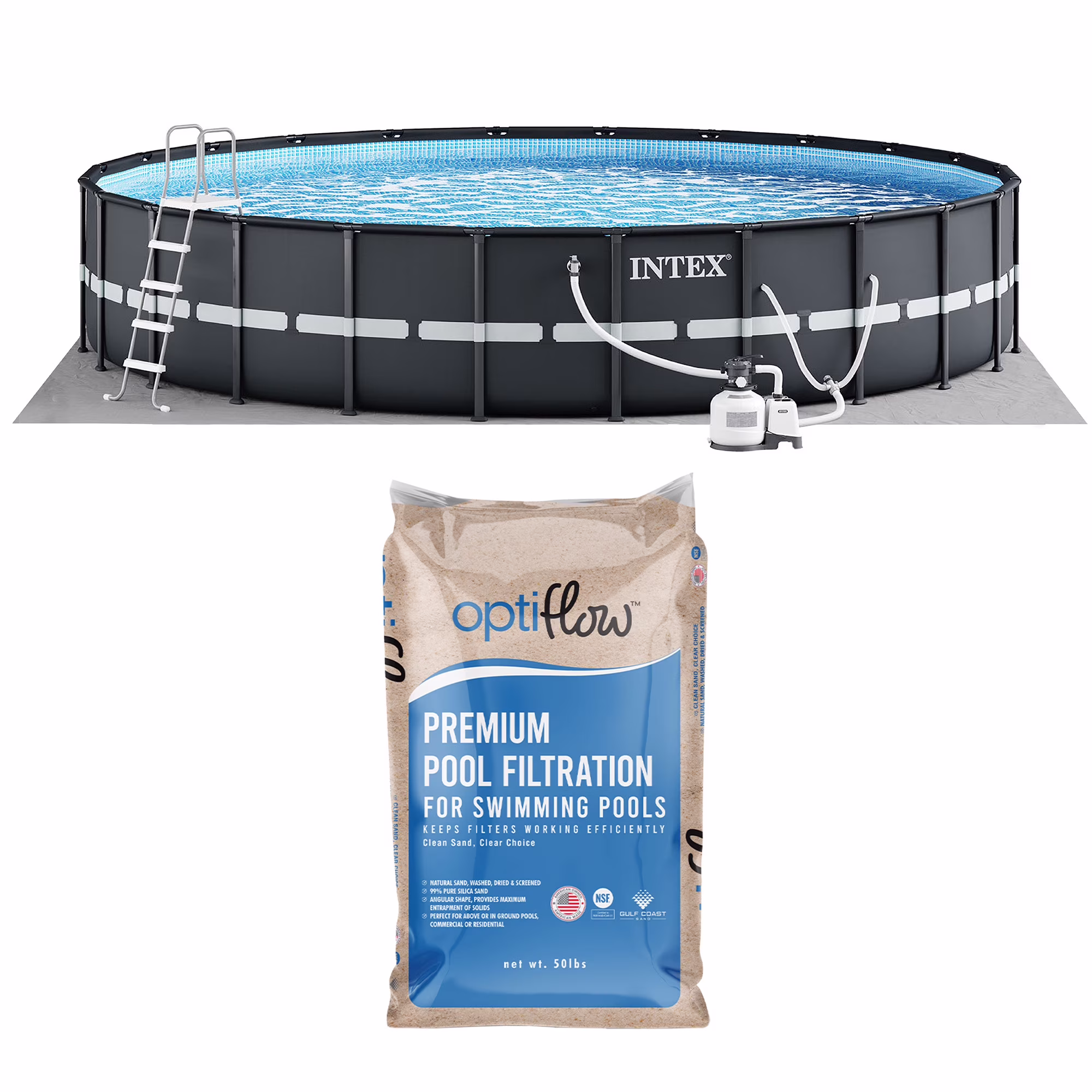 Ultra XTR 24' x 52" Round Above Ground Pool 2 Pack OptiFlow Filter Sand(24 ft) - Image 4