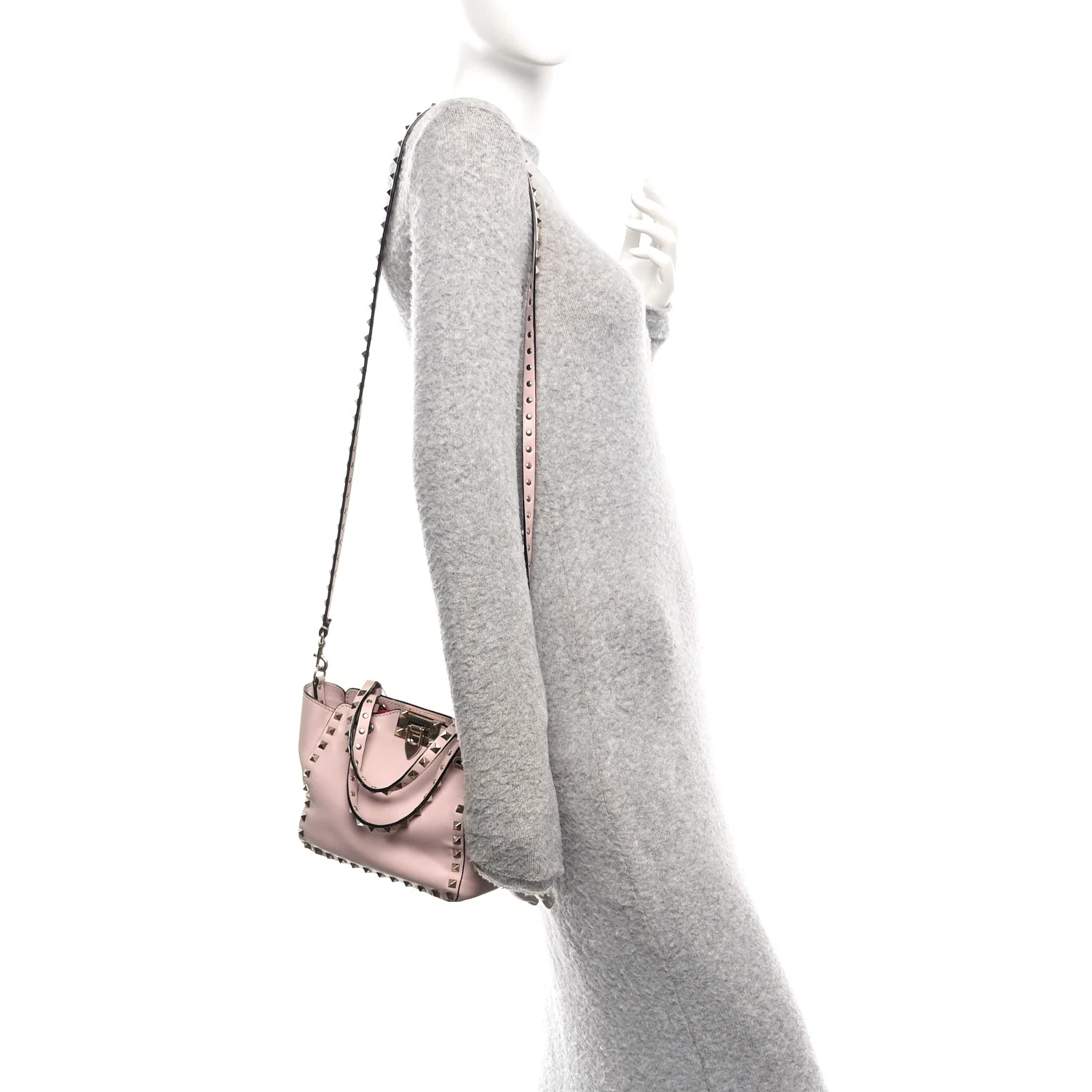 Vitello Mini Rockstud Tote Water Rose