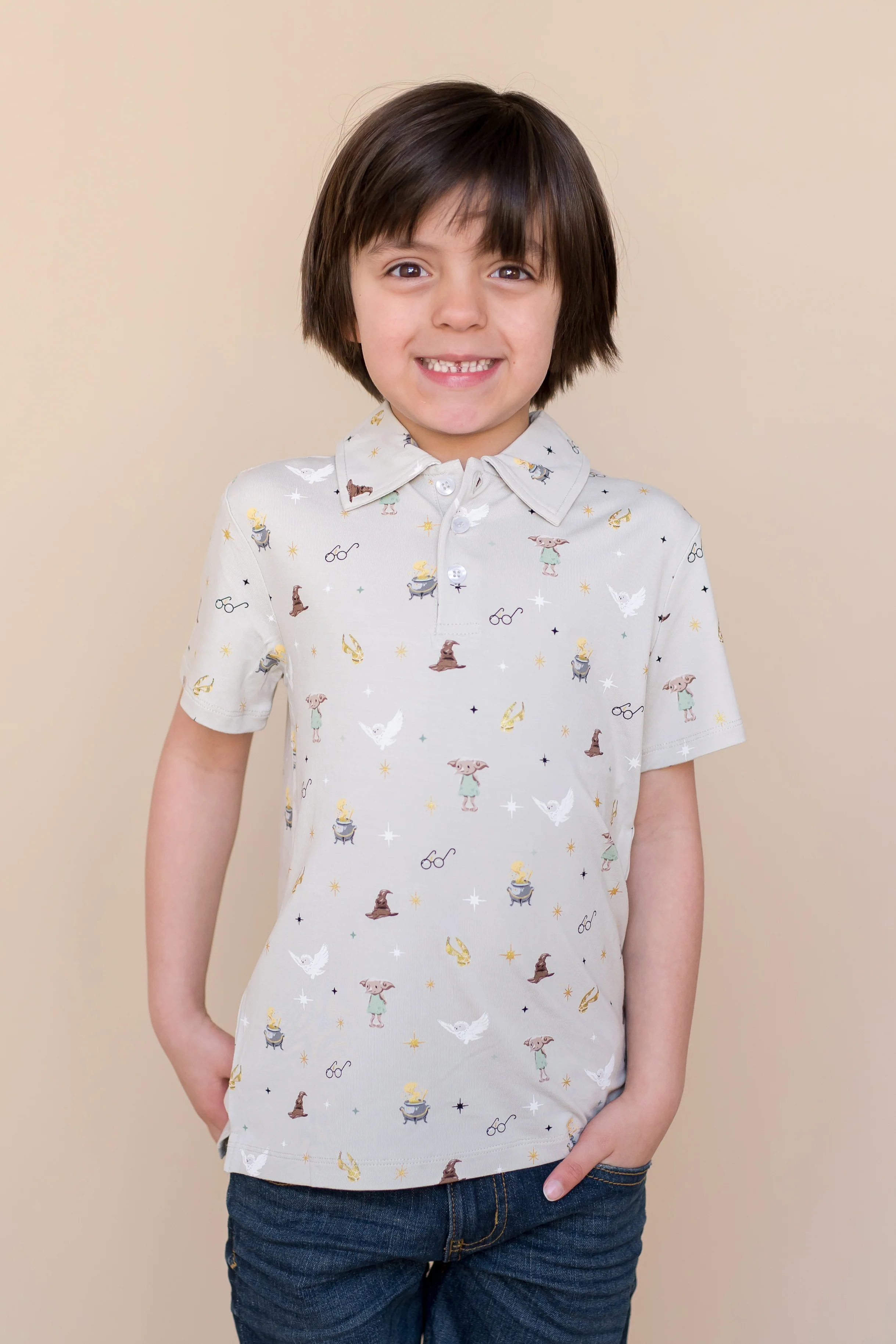 Toddler Short Sleeve Polo in Starry Icon
