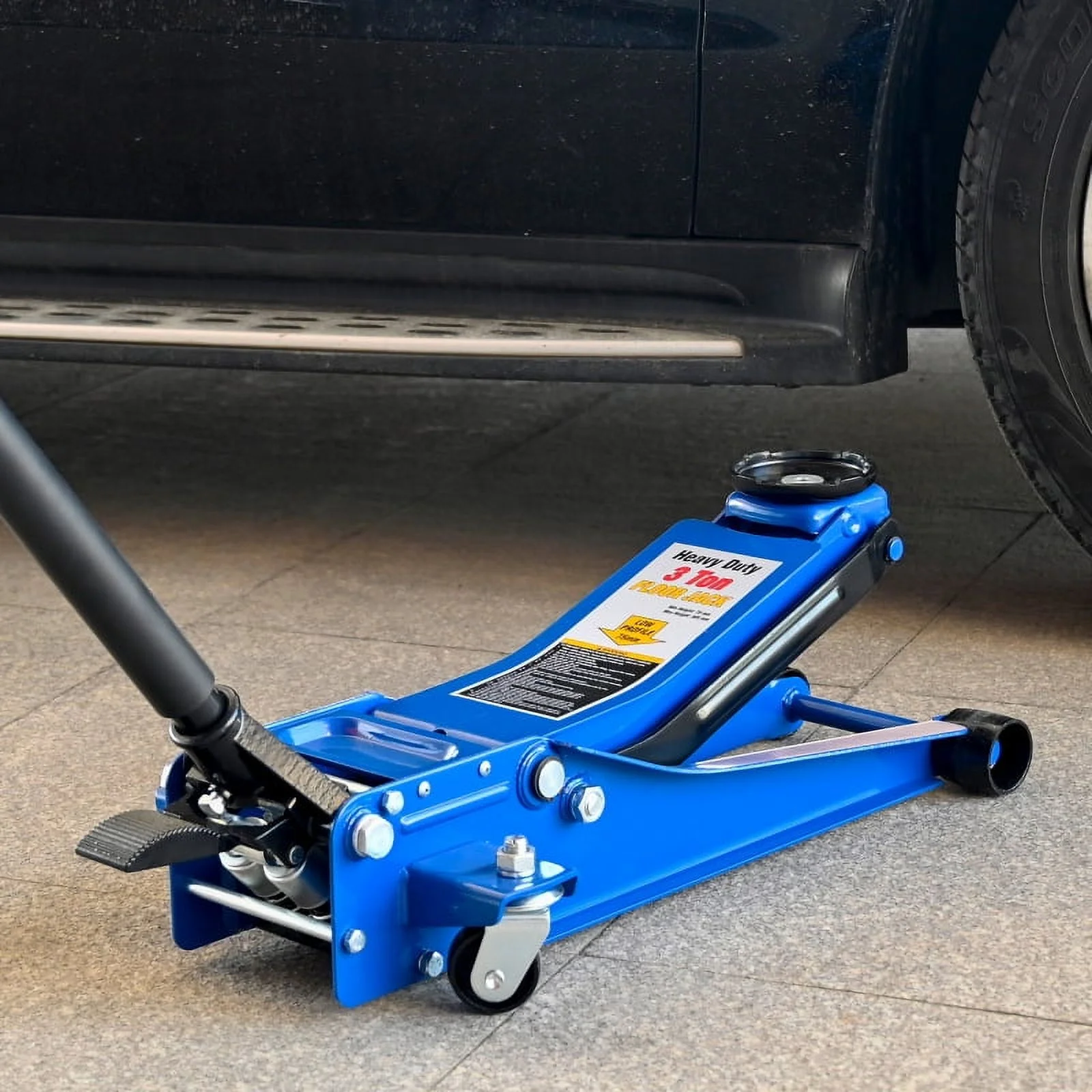 3 Ton Low Profile Floor Jack, Professional Low Profile Hydraulic Jack, Heavy Duty Steel Racing Floor Jack with Dual Piston Quick Lift Pump, 3 Ton (6,600 lb) Capacity, Lift Range 3.1"-20" - Image 10