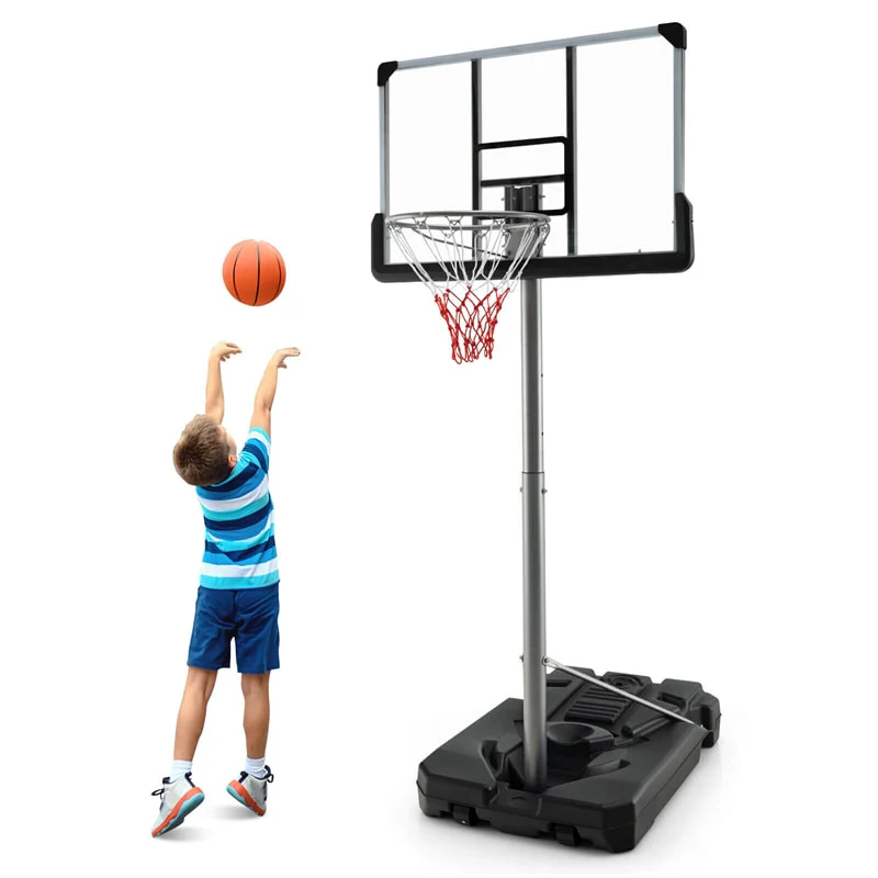 Portable Outdoor Basketball Hoop 64-79 Adjustable Poolside Basketball Goal System with 44