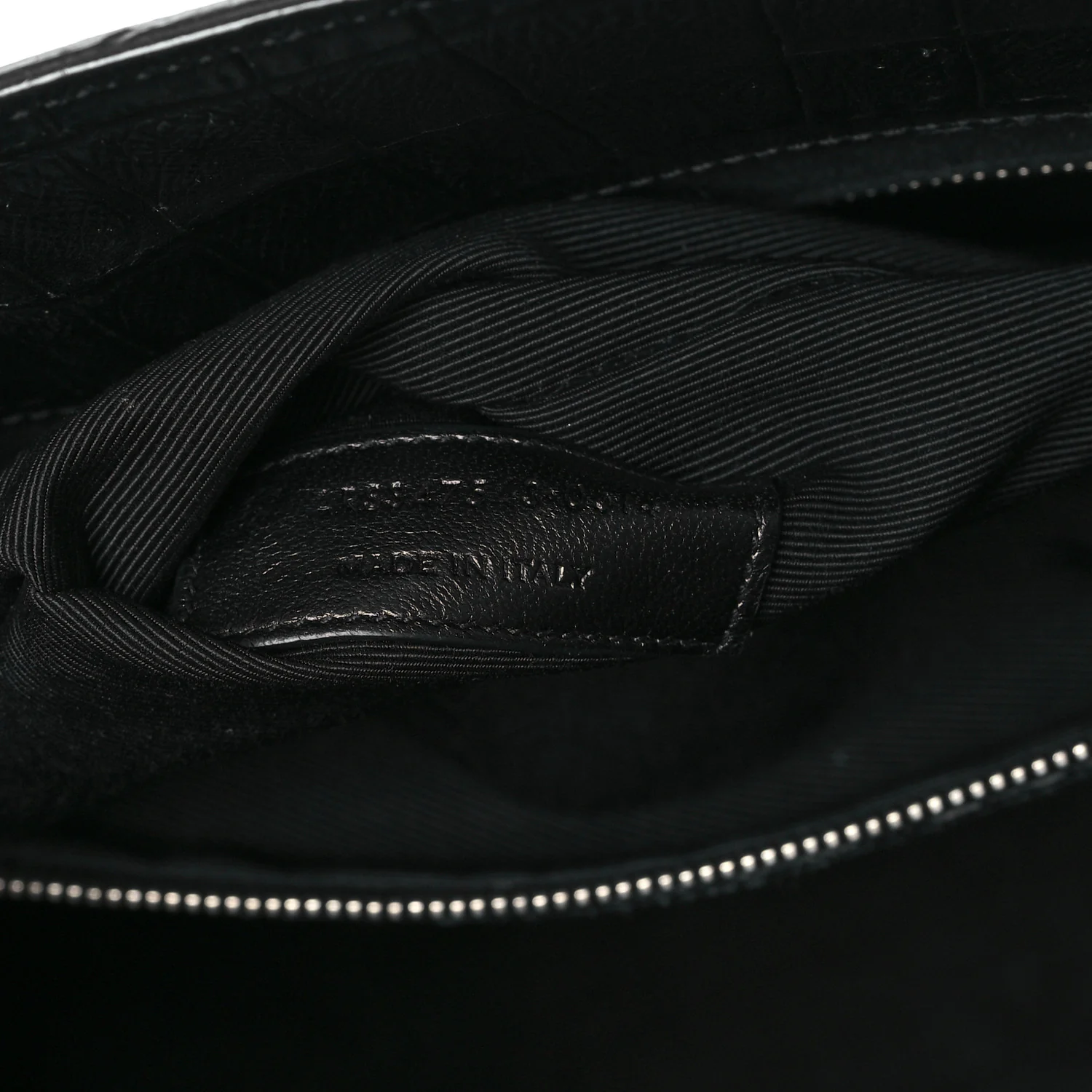 Calfskin Crocodile Embossed Large Sac De Jour Carryall Black