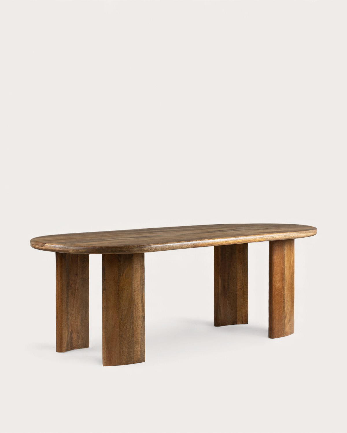 Leno - Mesa de Comedor Ovalada de Madera de Mango (220x100 cm) Leno