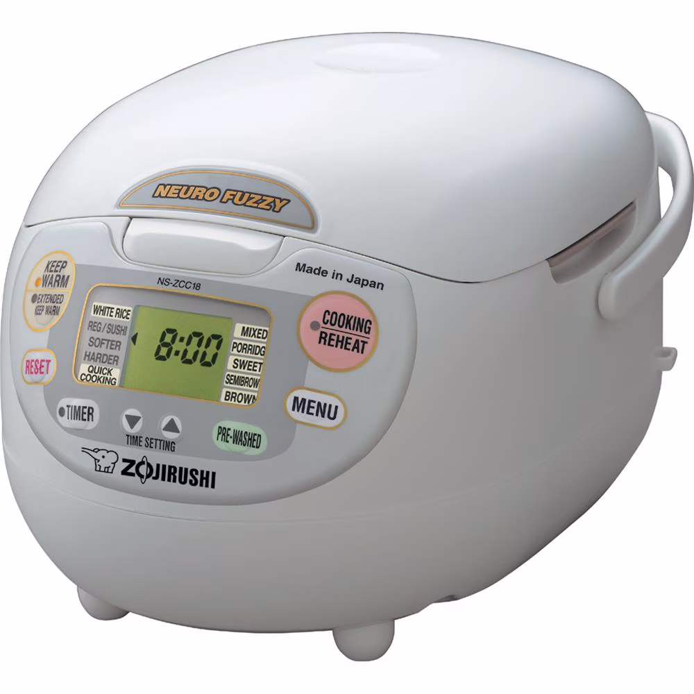 Zojirushi NS - ZCC18WZ Neuro Fuzzy Rice Cooker & Warmer, 10 Cup (Uncooked), Premium White, Made in Japan