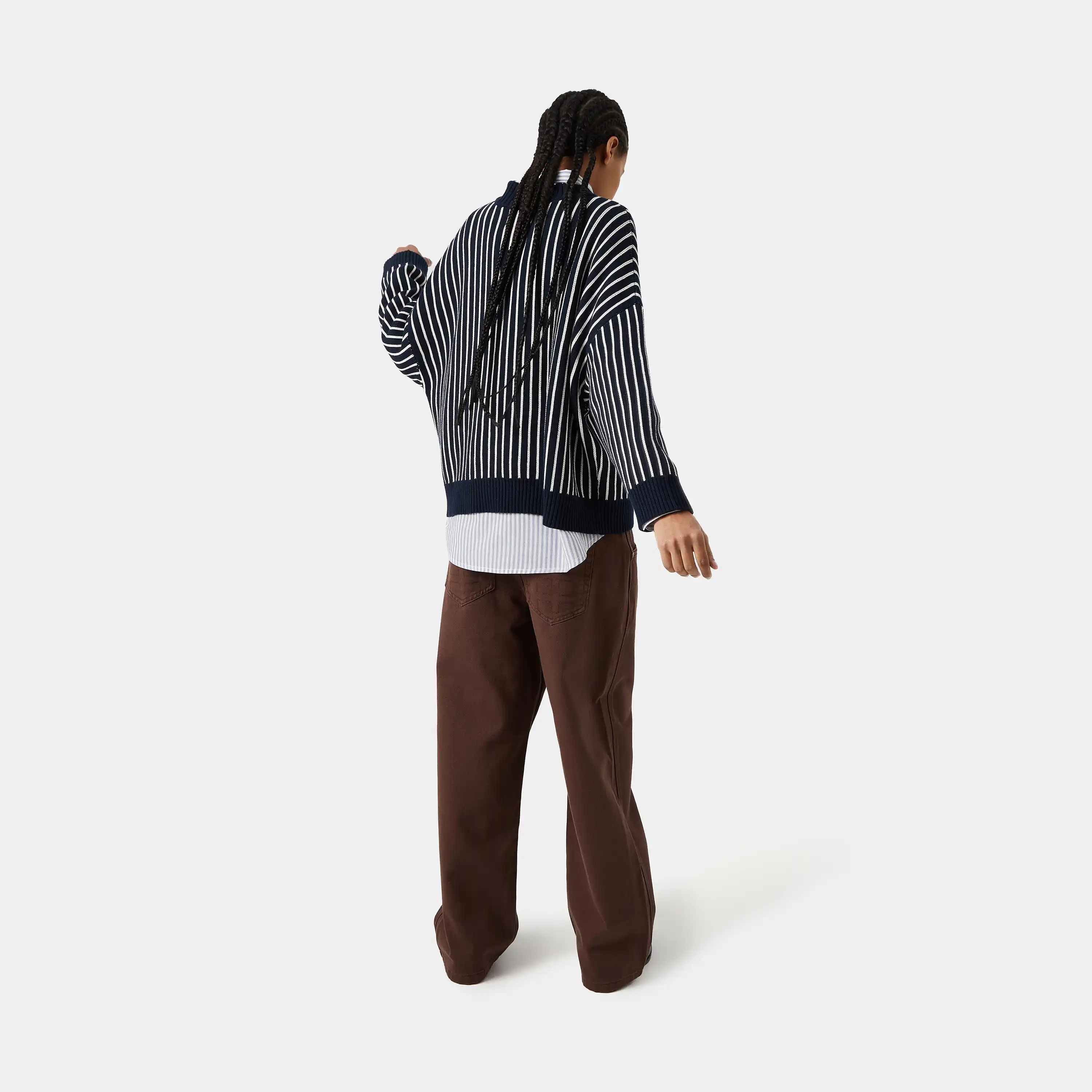Badge Navy Stripes Knit Sweater