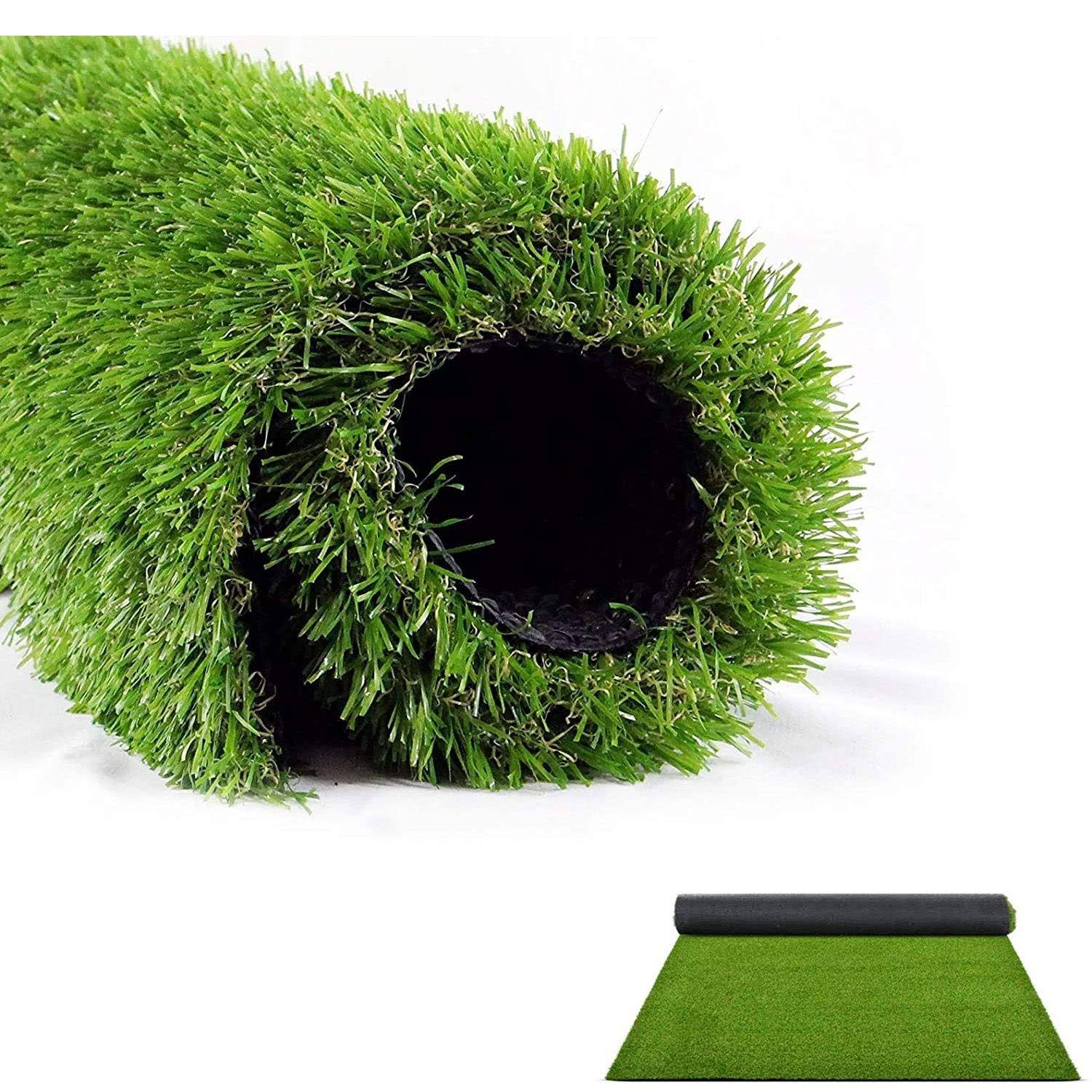 Lita 7ft x 13ft Realistic Deluxe Artificial Grass Synthetic Thick Lawn Turf Carpet Perfect for Indoor/Outdoor Landscape, 7'x13', Green