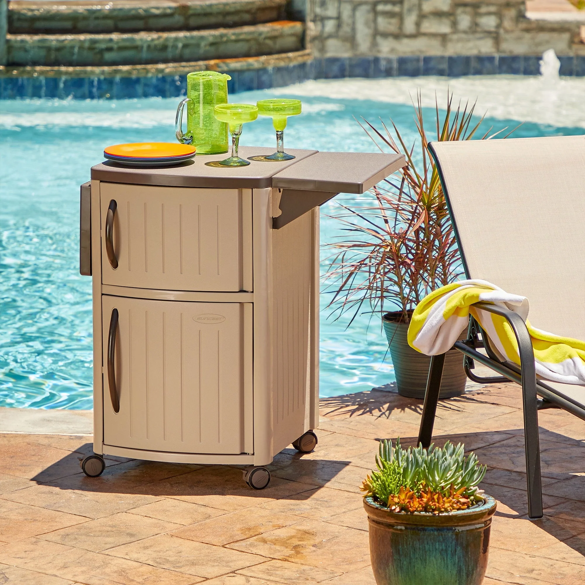 Suncast DCP2000 Portable Outdoor Prep Serving Grill Station Table and Cabinet Image 10