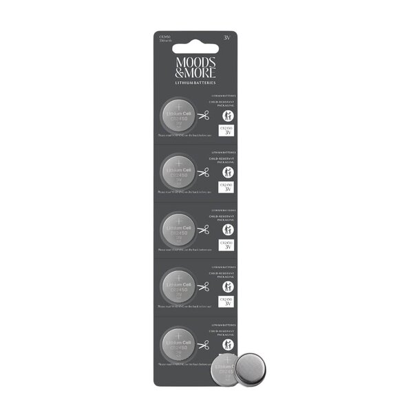 CR2450-batteri 5 stk stål
