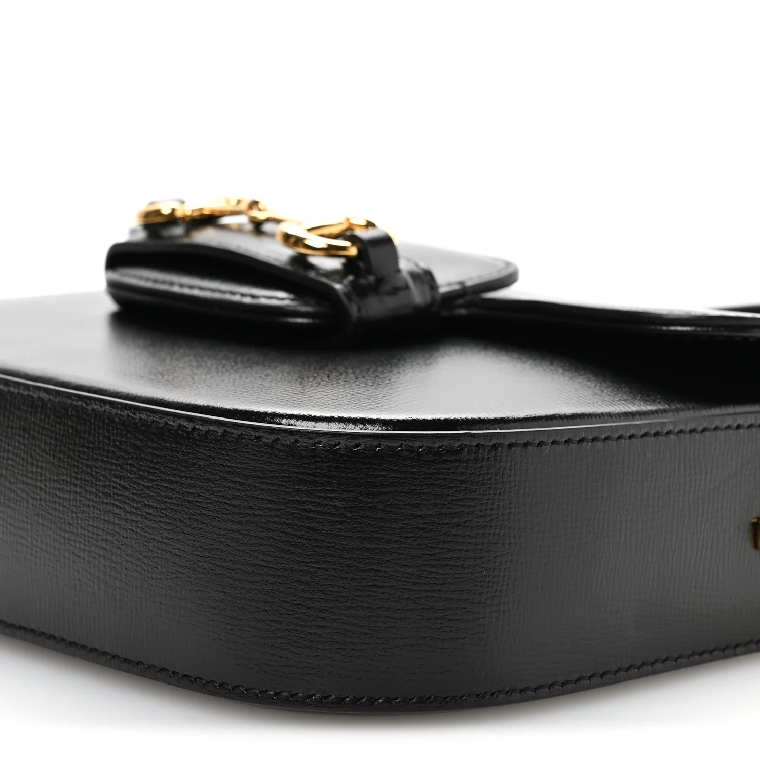 Azalea Calfskin Web Mini Horsebit 1955 Shoulder Bag Black