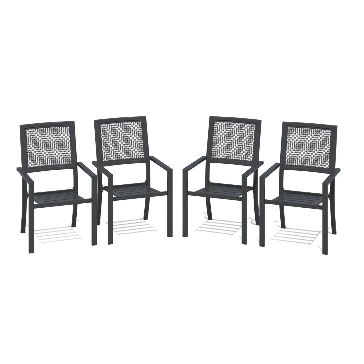 AECOJOY Outdoor Patio Dining Chairs with Armrest, Stackable Arm Chairs
