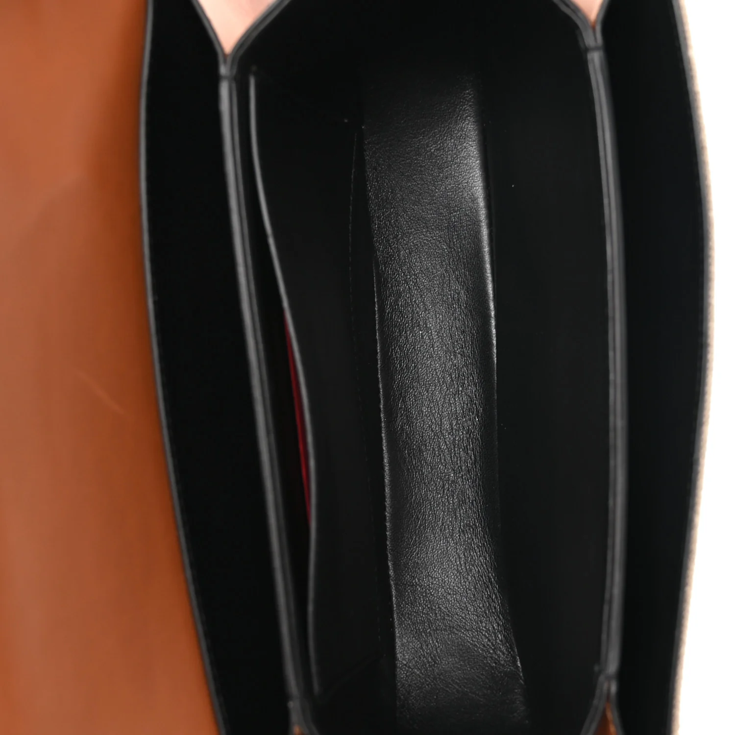 Calfskin Linen Supervee Crossbody Bag Saddle Brown Natural