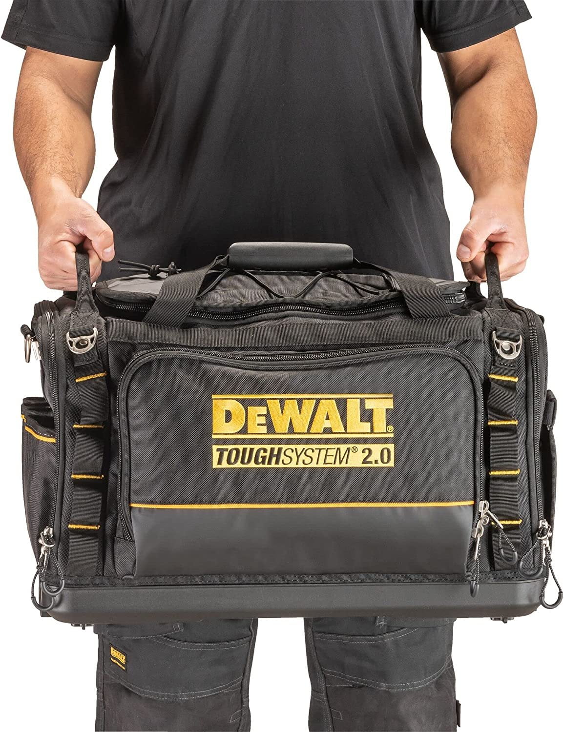 DEWALT Tool Bag 50 Pockets Waterproof Base Vertical Storage, Black