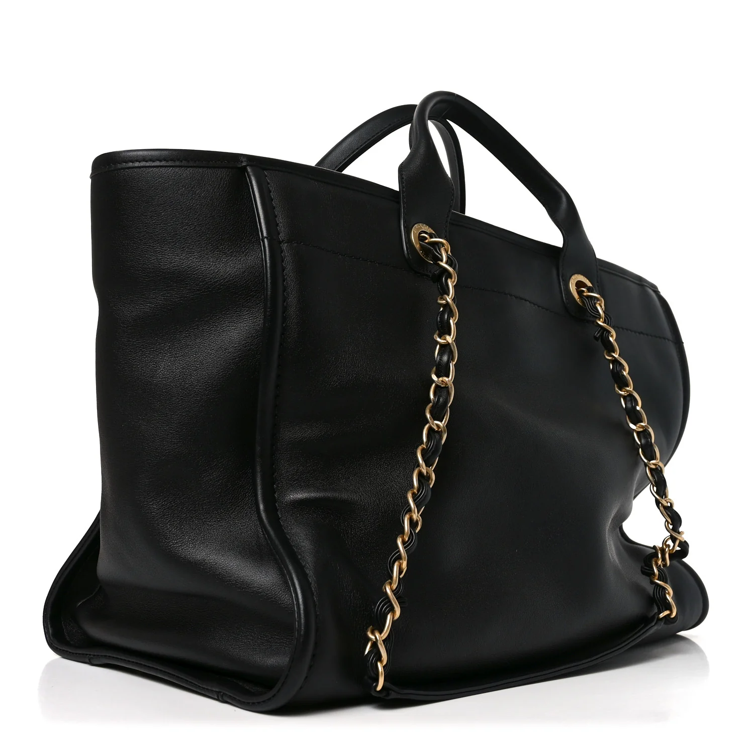 Calfskin Medium Deauville Tote Black Multicolor