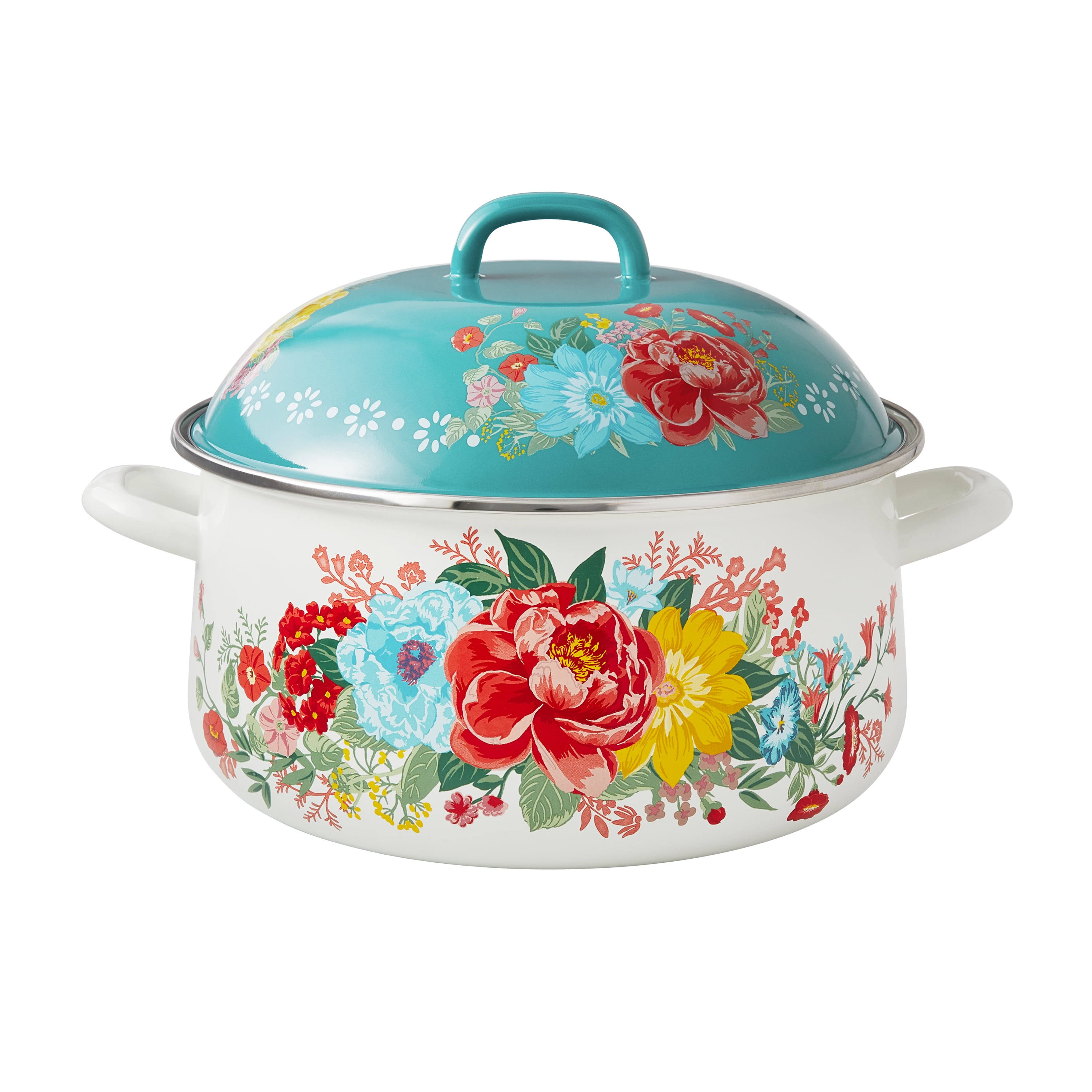 The Pioneer Woman Fancy Flourish Enamel on Steel 6.4-Quart Dutch Oven, Size: 1 Piece
