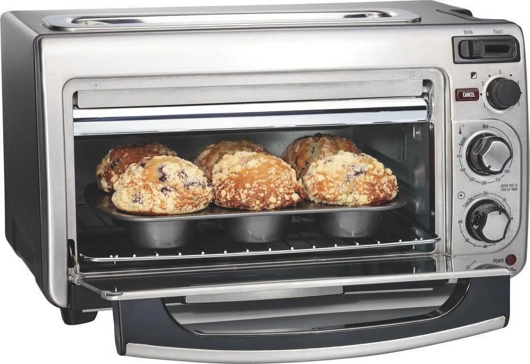 Hamilton Beach 2 - in - 1 Countertop Oven and Toaster Combination, Stainless Steel