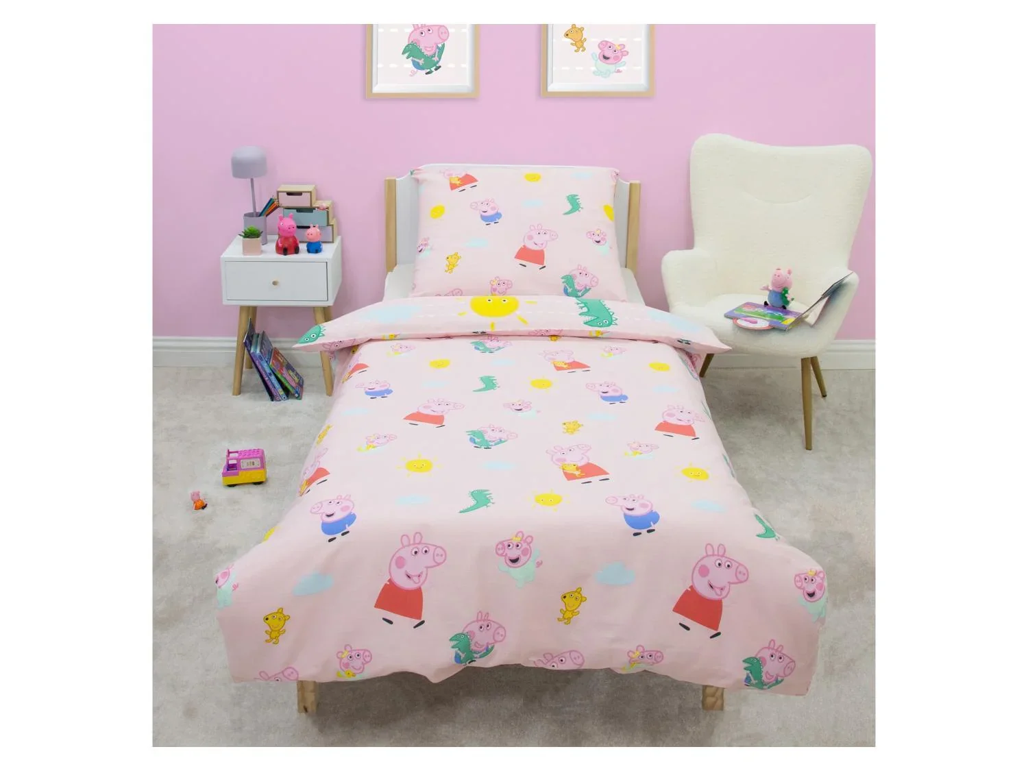 Parure de lit double face pour enfant, 140 x 200 cm