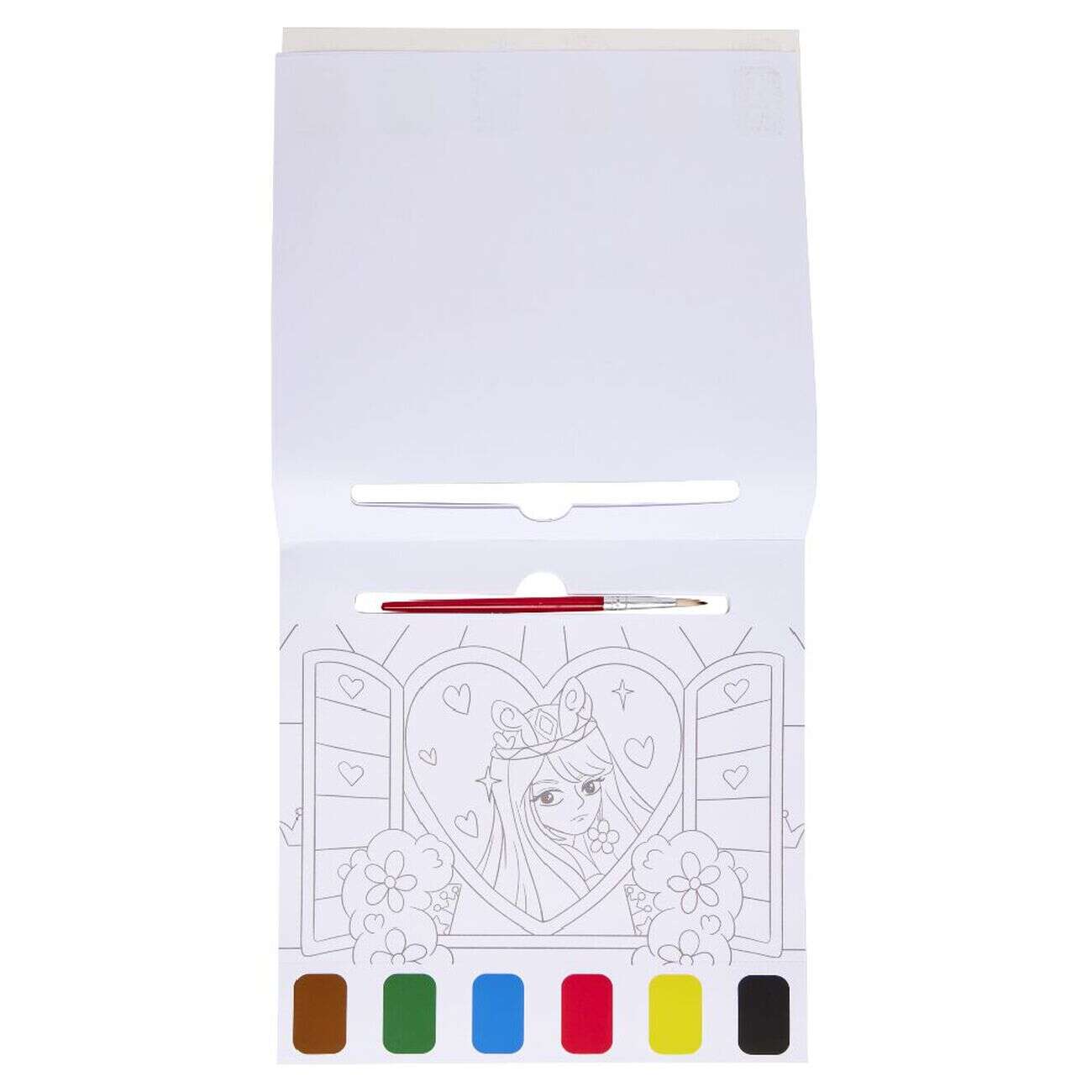 Cahier de peinture à l'eau - 6 couleurs et 1 pinceau