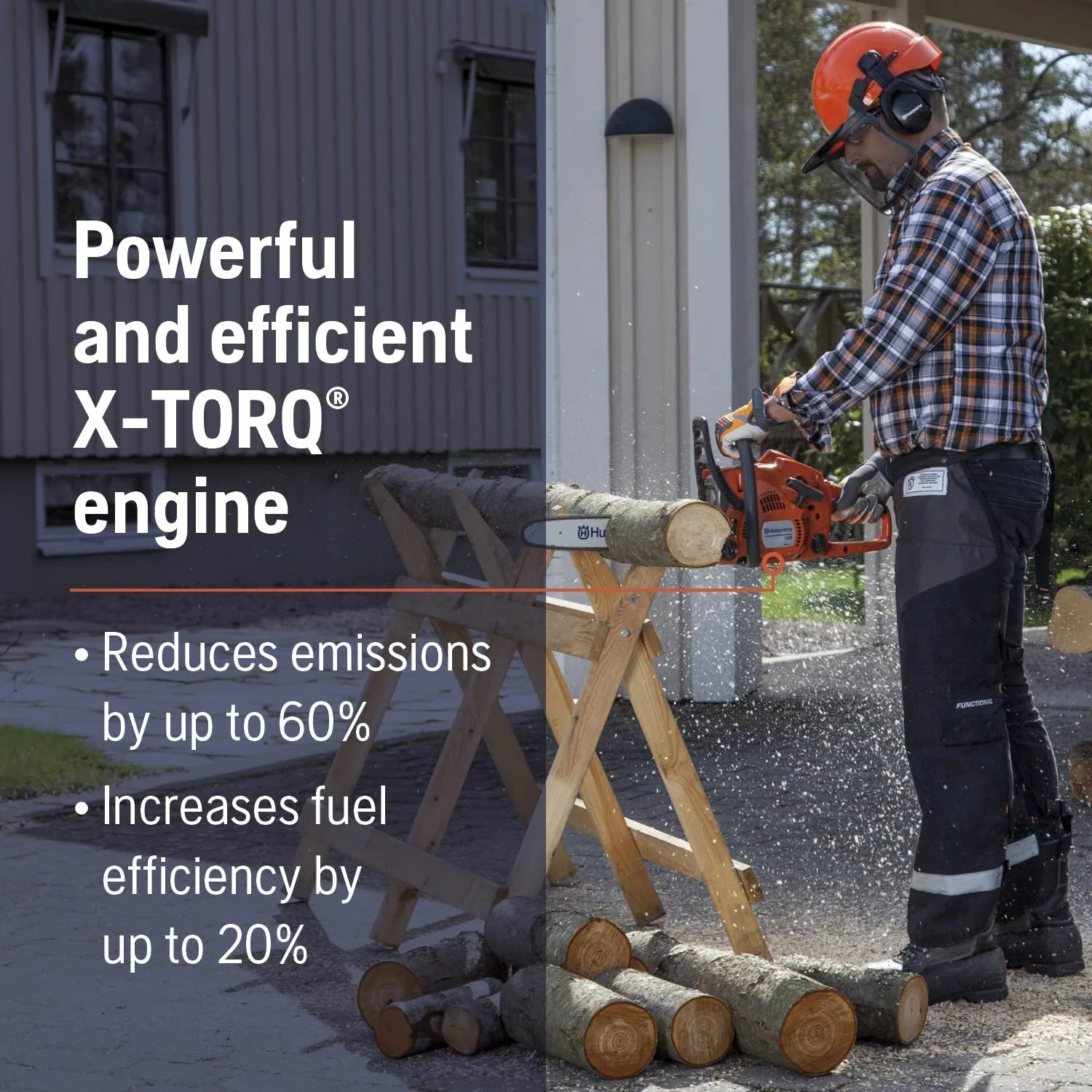 120 Mark III Gas Chainsaw, 38-cc, 2-Cycle X-Torq Engine, 14 Inch Chainsaw with Automatic Oiler, For Wood Cutting and Tree Pruning - Image 3