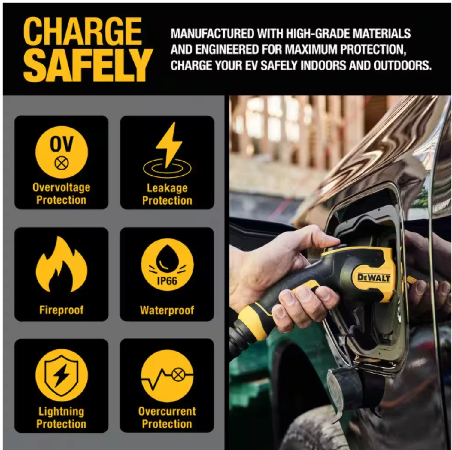 Level-2 Portable Electric Vehicle EV Charger up to 16 Amps, 120-240-Volt AC 3.8 KW, 25 Ft. Cable, Weatherproof - Image 7