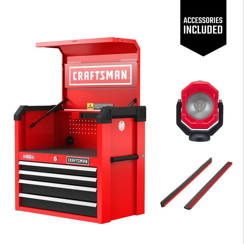 Craftsman Chest,4 Drawers,16 D,24-1/2 H,26W,Red CMST32642RB