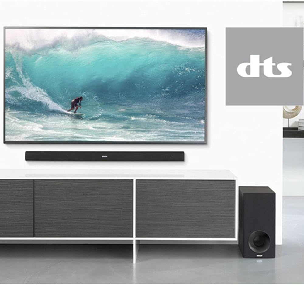Denon DHT-S316 TV Sound Bar with Subwoofer  Wireless Home Theater Soundbar System | Virtual Surround Sound Technology | Wall-Mountable | Bluetooth Compatibility | Smart & Slim-Profile | Black