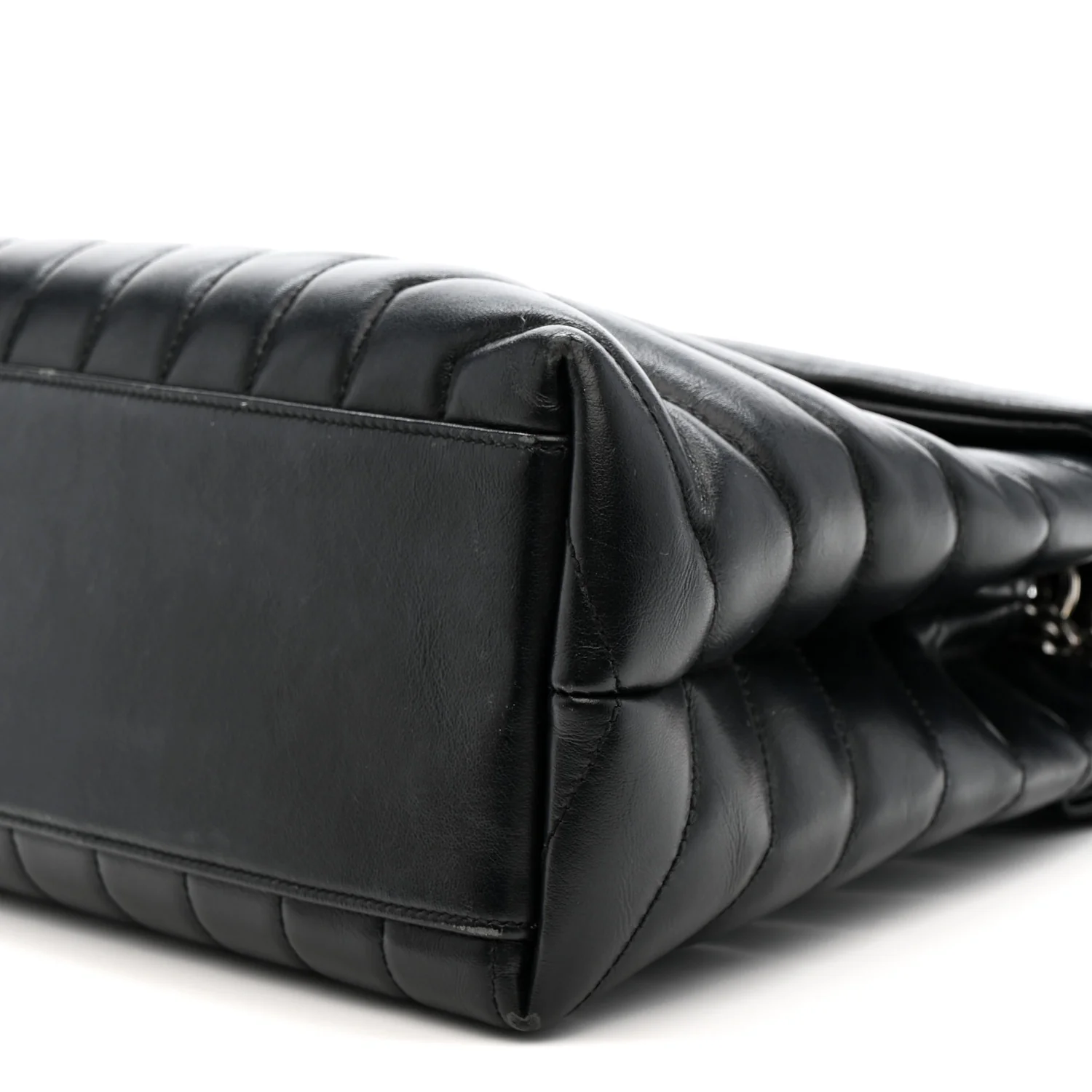 Calfskin Y Quilted Monogram Medium Loulou Chain Satchel Black