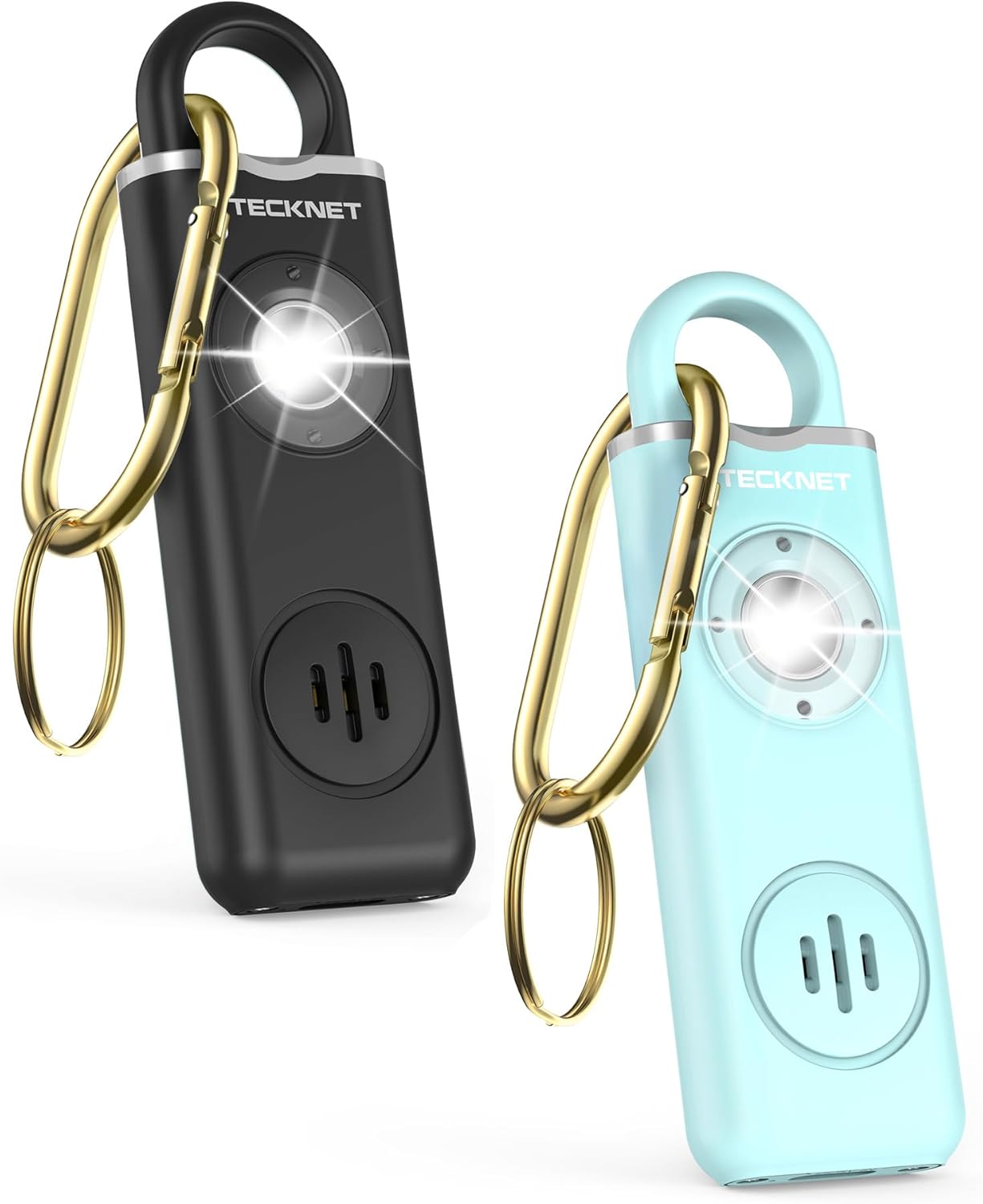 TECKNET Rechargeable Personal Safety Alarm for Women, 130dB Self Defense Keychain Alarm with SOS Strobe Light, Low Battery Notice, Personal Alarm Loud Siren Safety Keychain for Girls Kids Elderly