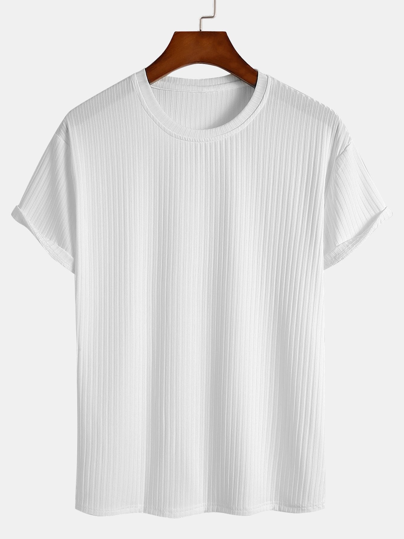 T-shirt côtelé coupe slim basique