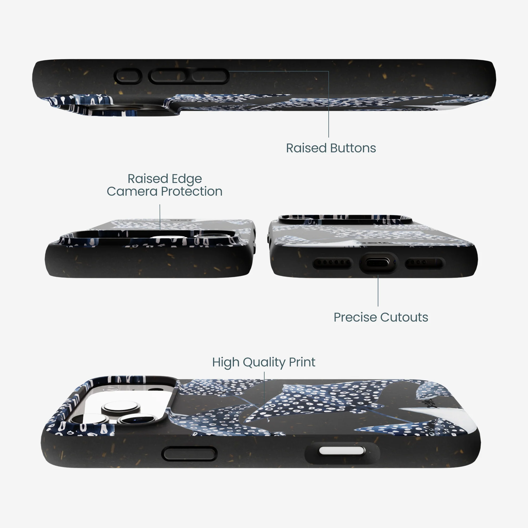 Black Midnight Rays iPhone 17 Pro Max Case