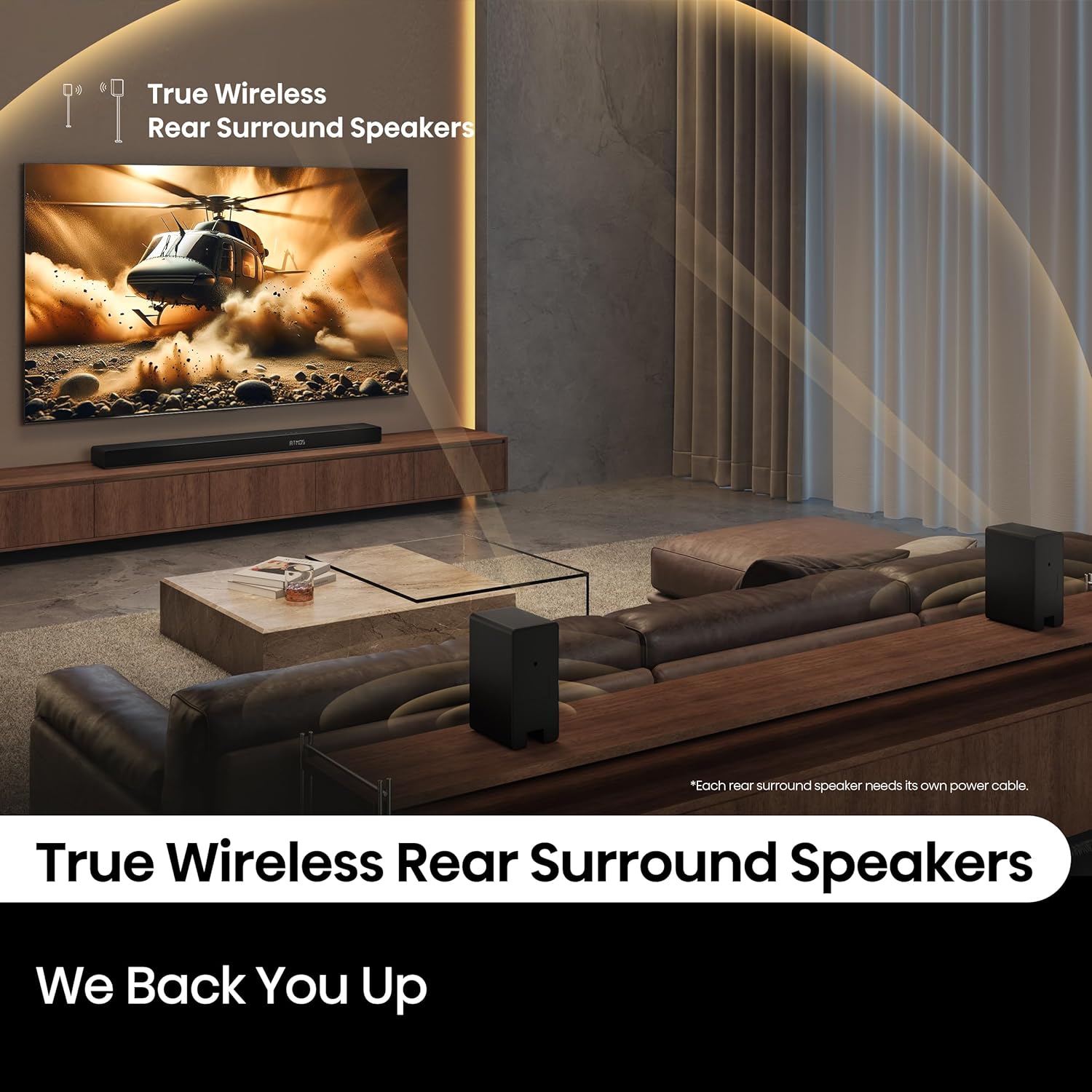Hisense AX5140Q 5.1.4Ch Sound Bar with Wireless Subwoofer  Dolby Atmos  DTS:X  Bluetooth 5.3  Roku TV Ready  HDMI/AUX/ARC/Optical/USB  EzPlay  7 EQ Modes  Hi Concerto  Room Calibration