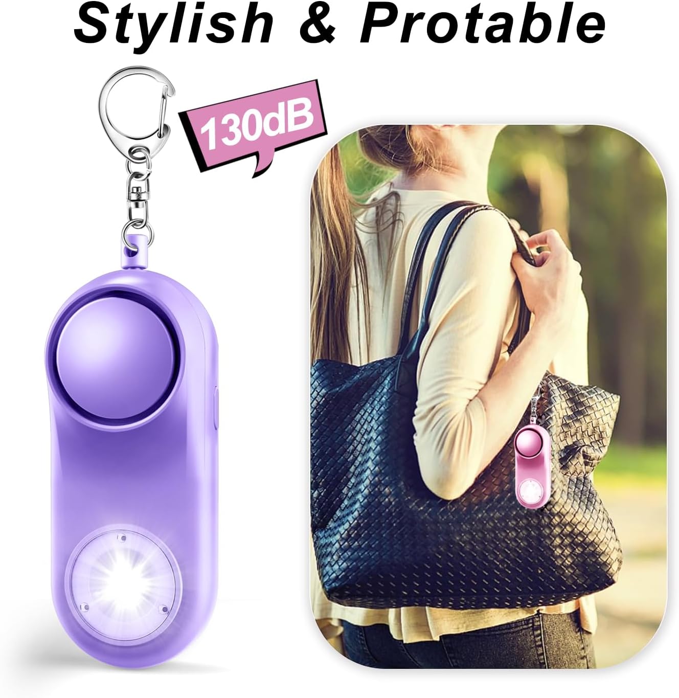 Personal Safety Alarm for Women, Safe Sound Loud Siren, Be Safe with Strobe LED Light, Personal Alarm Self Defense Keychain for Girls, Daughter, Students