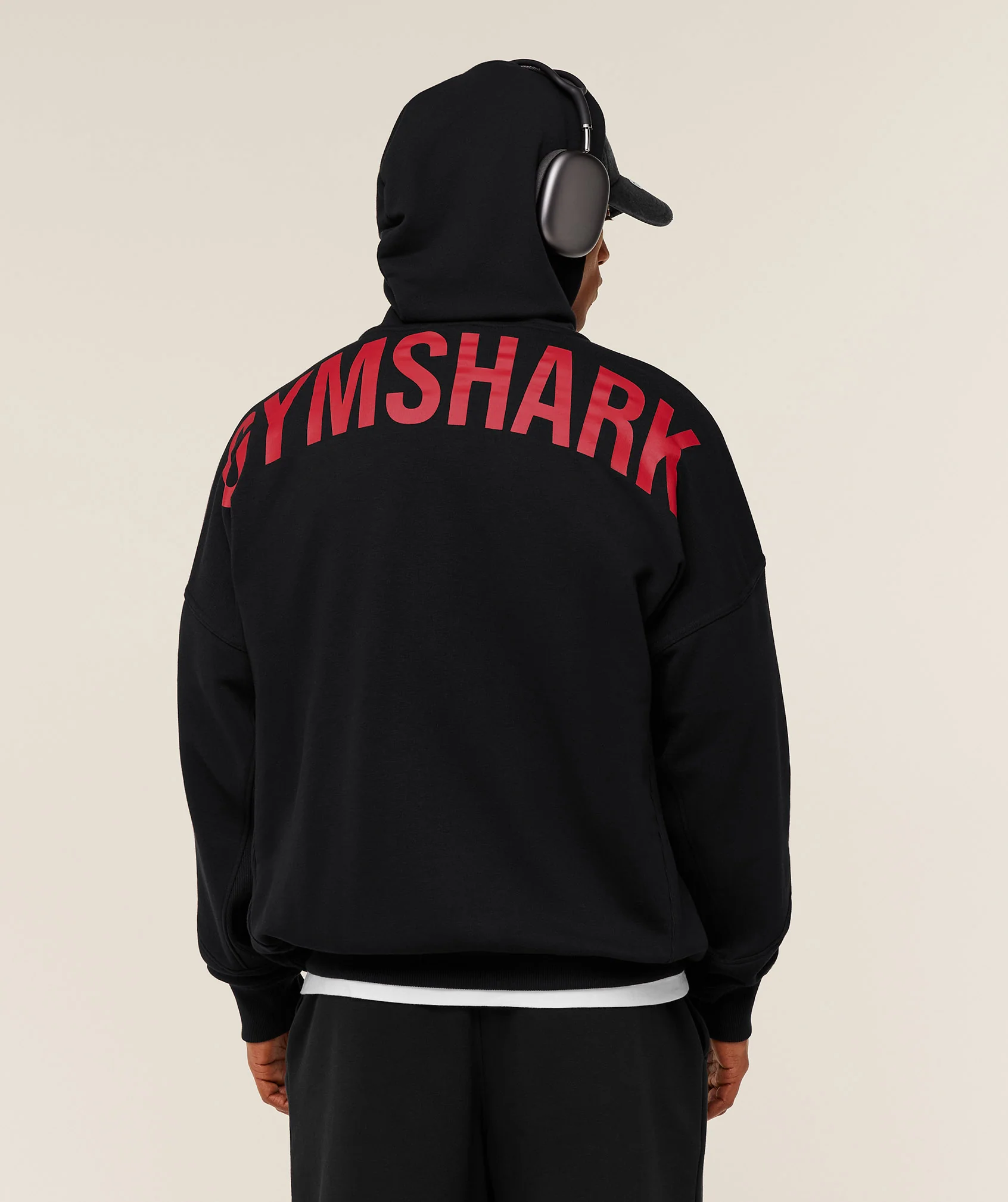 POWER ZIP UP HOODIE - Black/Conditioning Red