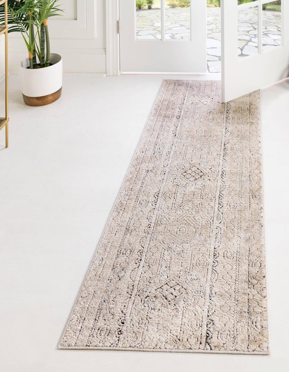 Unique Loom Portland Depoe Tan 2 ft. 2 in. x 12 ft. Runner Rug