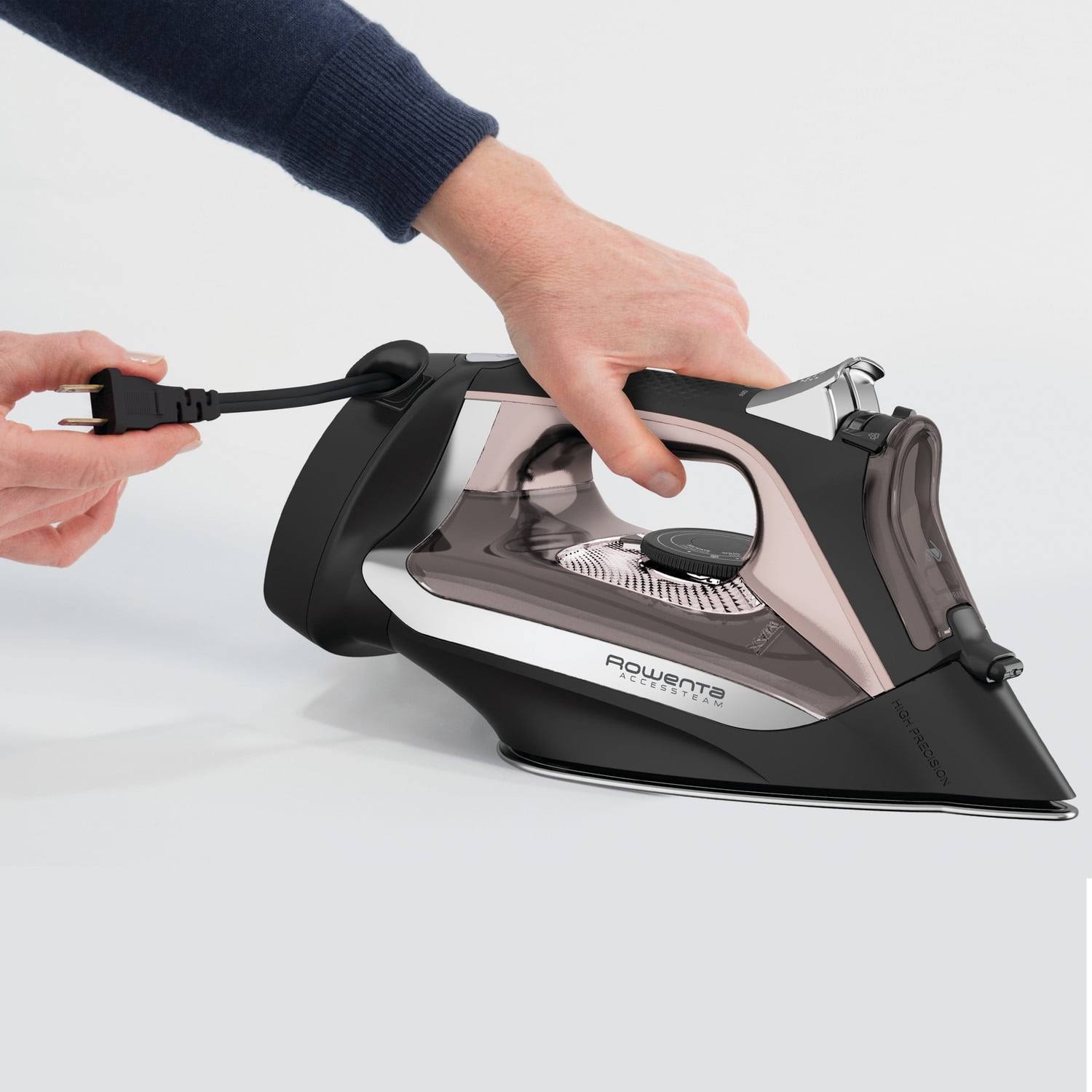 Rowenta DW2459 Access Steam Iron with Retractable Cord and Stainless Steel Soleplate Black