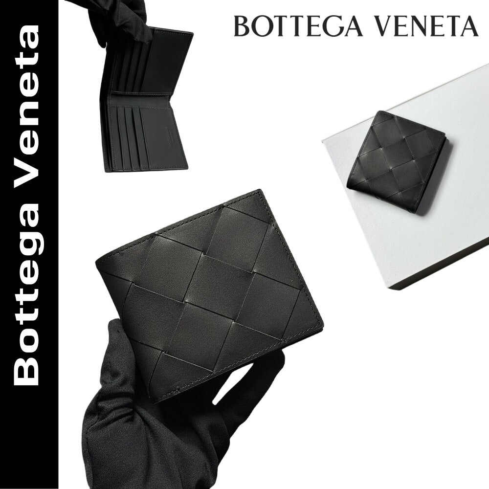 【ボッテガヴェネタ】黒カセット 二つ折り 財布☆超人気☆