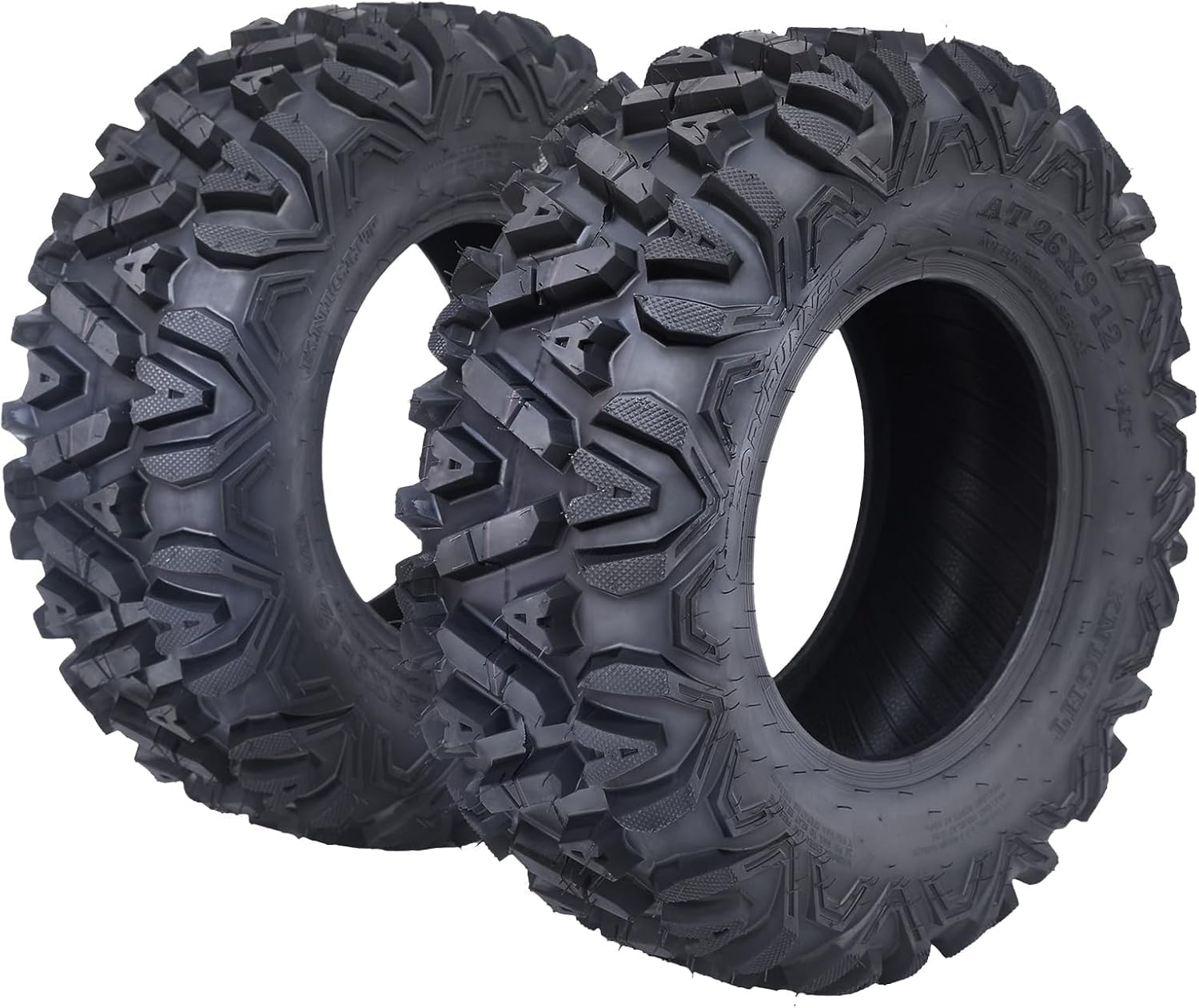 Pneus VTT 26x12x12, lot de 2 pneus VTT 26x12-12 6PR, pneus tout-terrain VTT/SSV, ​​noirs