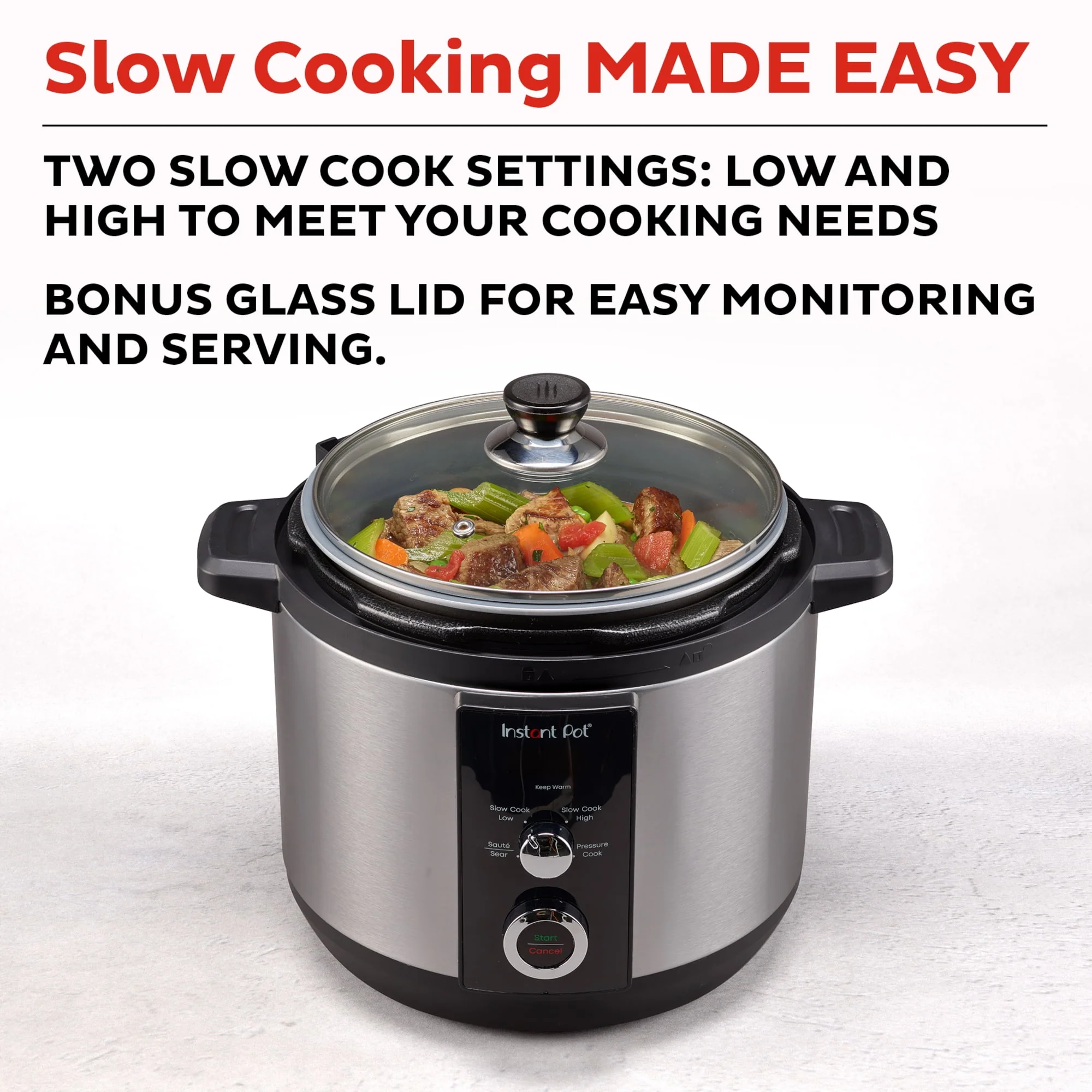 Instant Pot 6QT Easy 3 - in - 1 Slow Cooker, Pressure Cooker, and Saut Pot