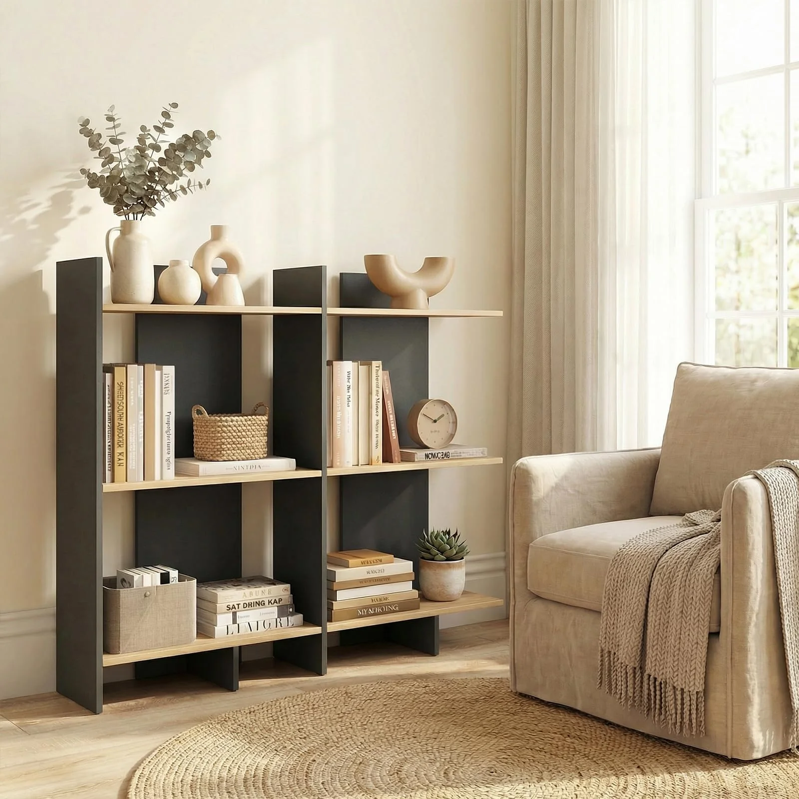 Tangkula 3-Tier Bookshelf Freestanding Bookcase(1/2)
