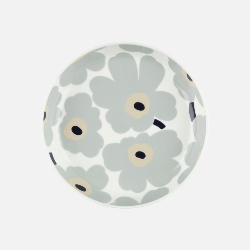 Unikko tallerken 20,5 cm hvit/grå/sand/mørkblå
