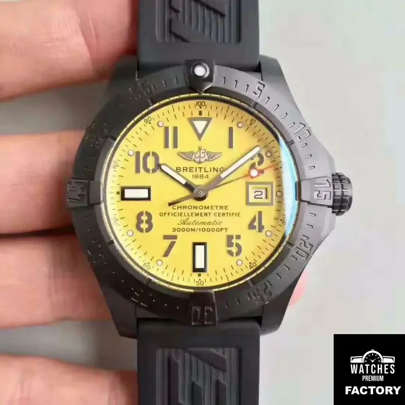 Breitling Avenger II Seawolf A1733110 / BC30 / 152S / A20SS.1 GF Factory Yellow Dial