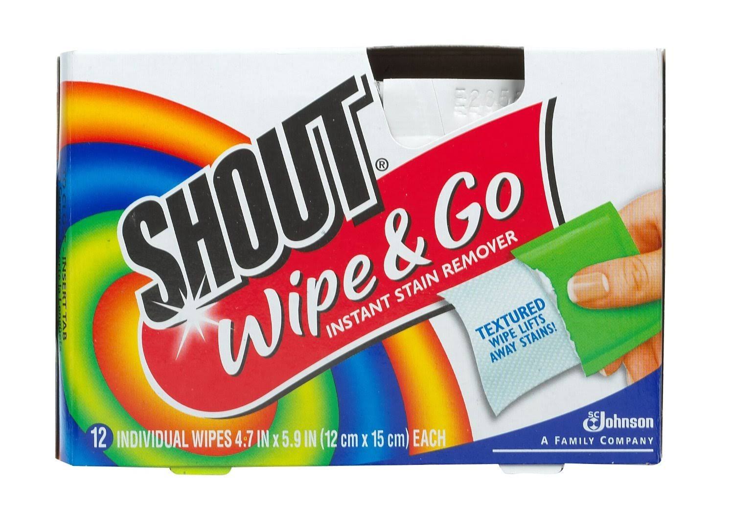 Shout Wipes - Portable Stain Treater Towelettes - Pack of (24) Wipes