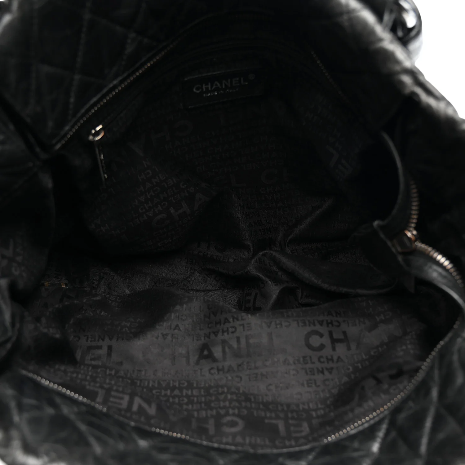 Distressed Lambskin Vintage Ligne Lady Braid Tote Black