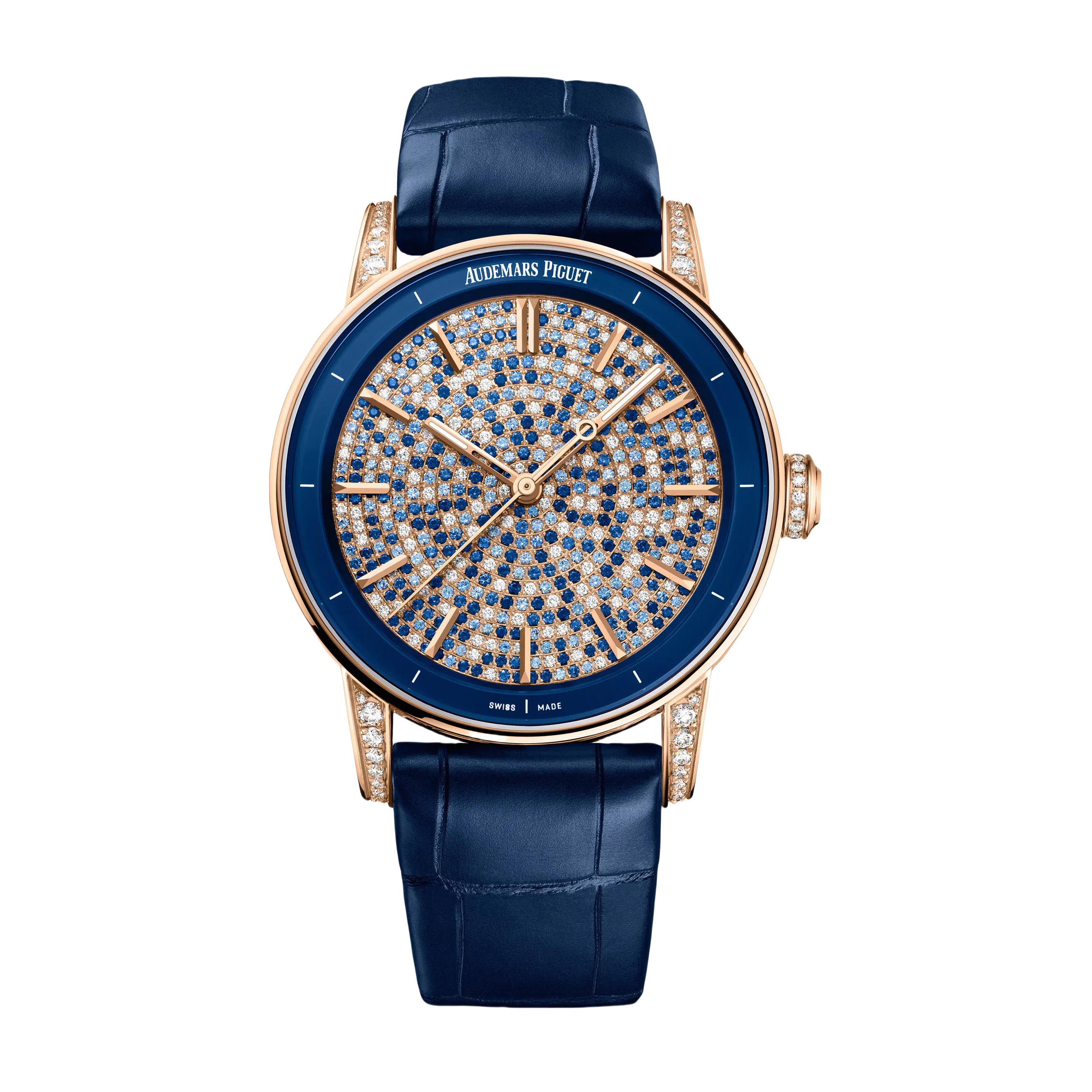 【Super Clone】Audemars Piguet Code 11.59 Selfwinding Pink Gold Blue Sapphires & Diamond Dial 38 mm | 77410OR.ZZ.D343CR.01